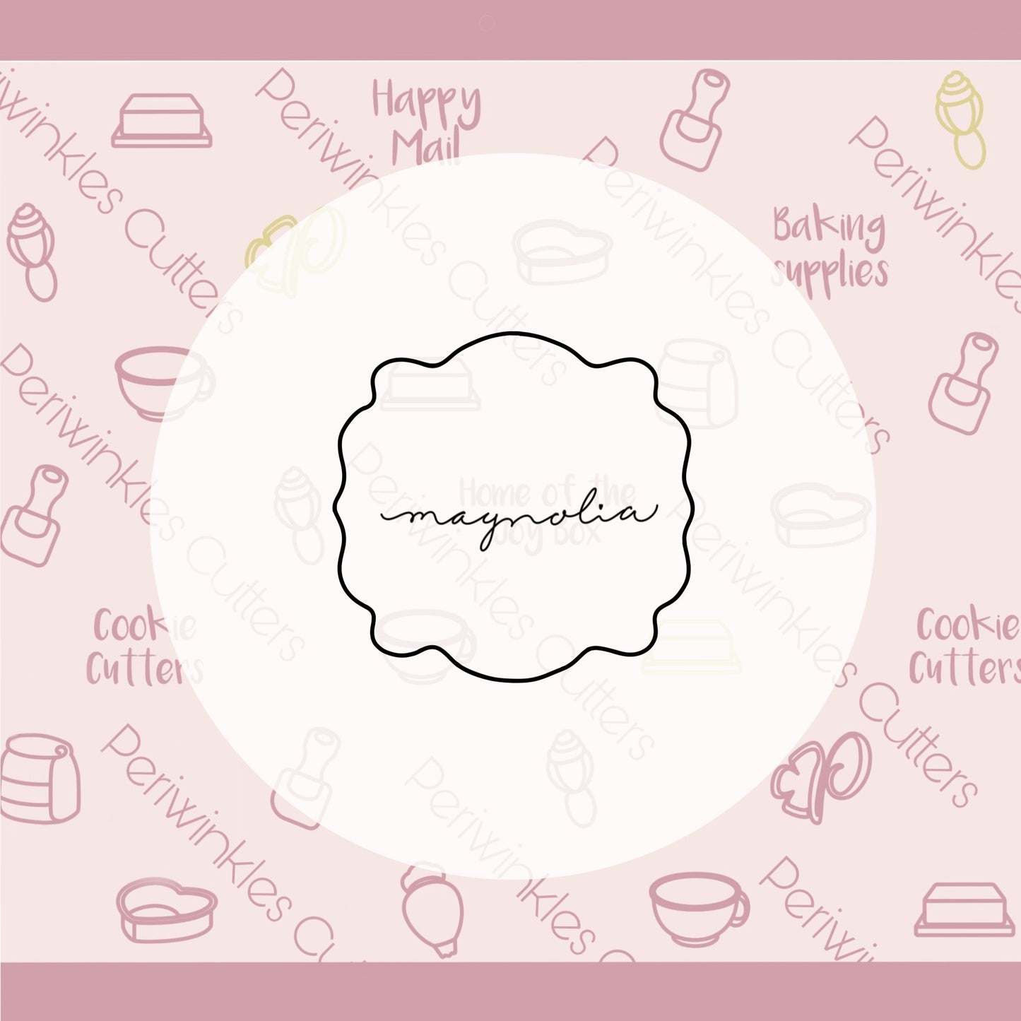 Magnolia Plaque Cookie Cutter - Periwinkles Cutters