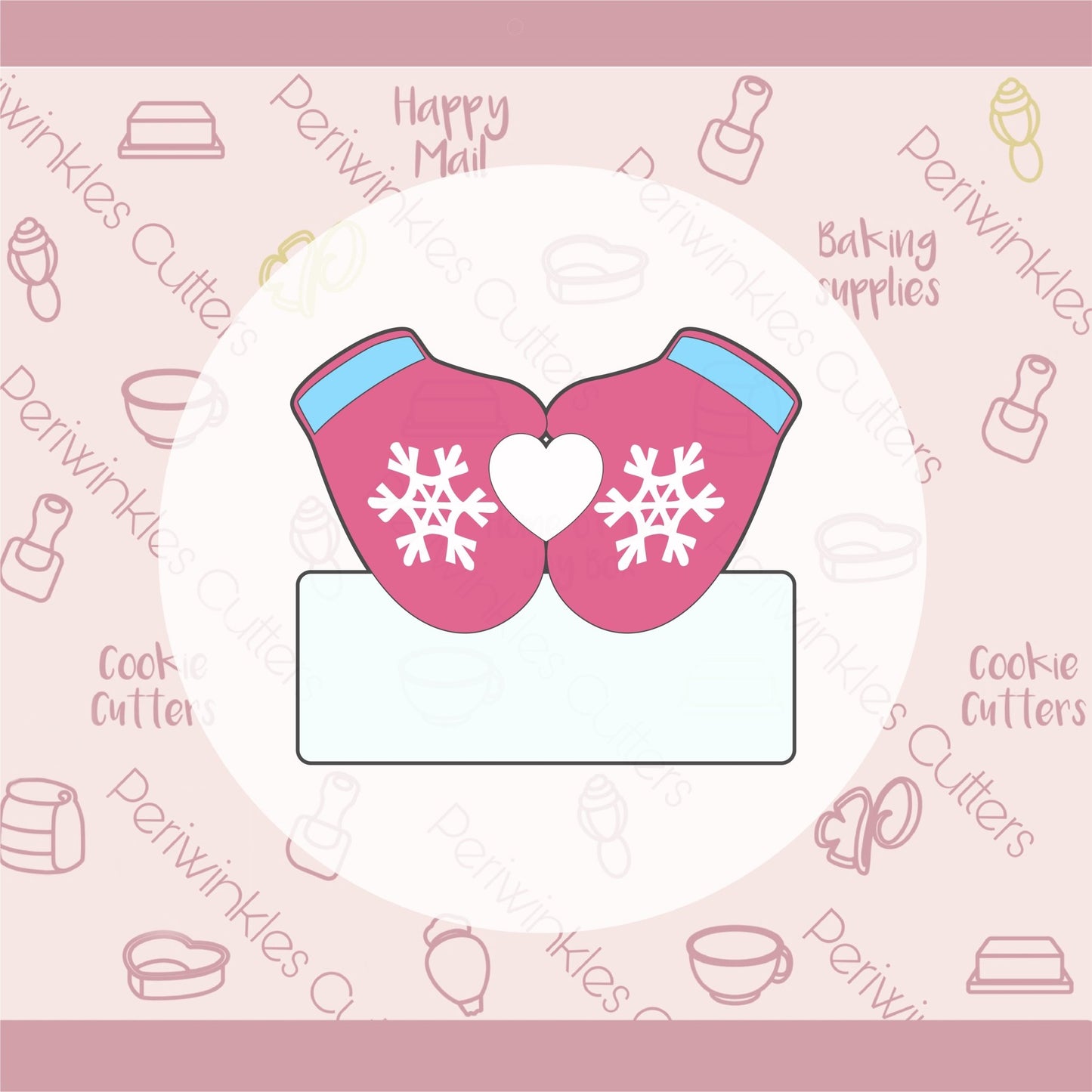 Mittens Plaque Cookie Cutter - Periwinkles Cutters