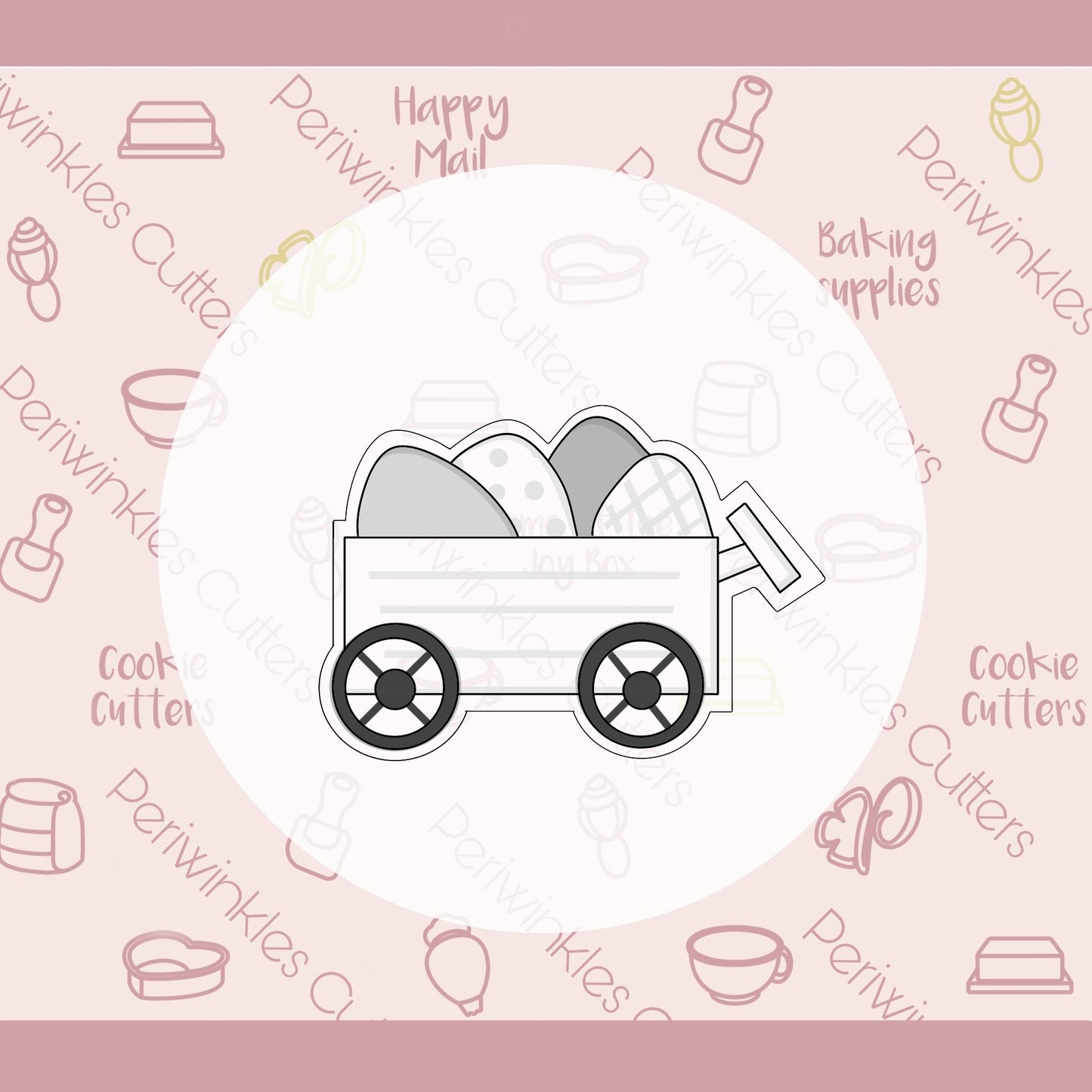 Modern Easter Egg Wagon Cookie Cutter - Periwinkles Cutters