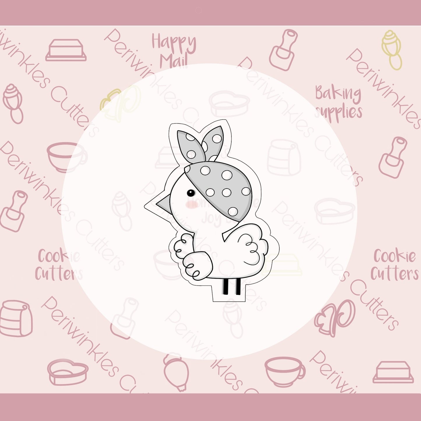 Modern Girly Chick Cookie Cutter - Periwinkles Cutters