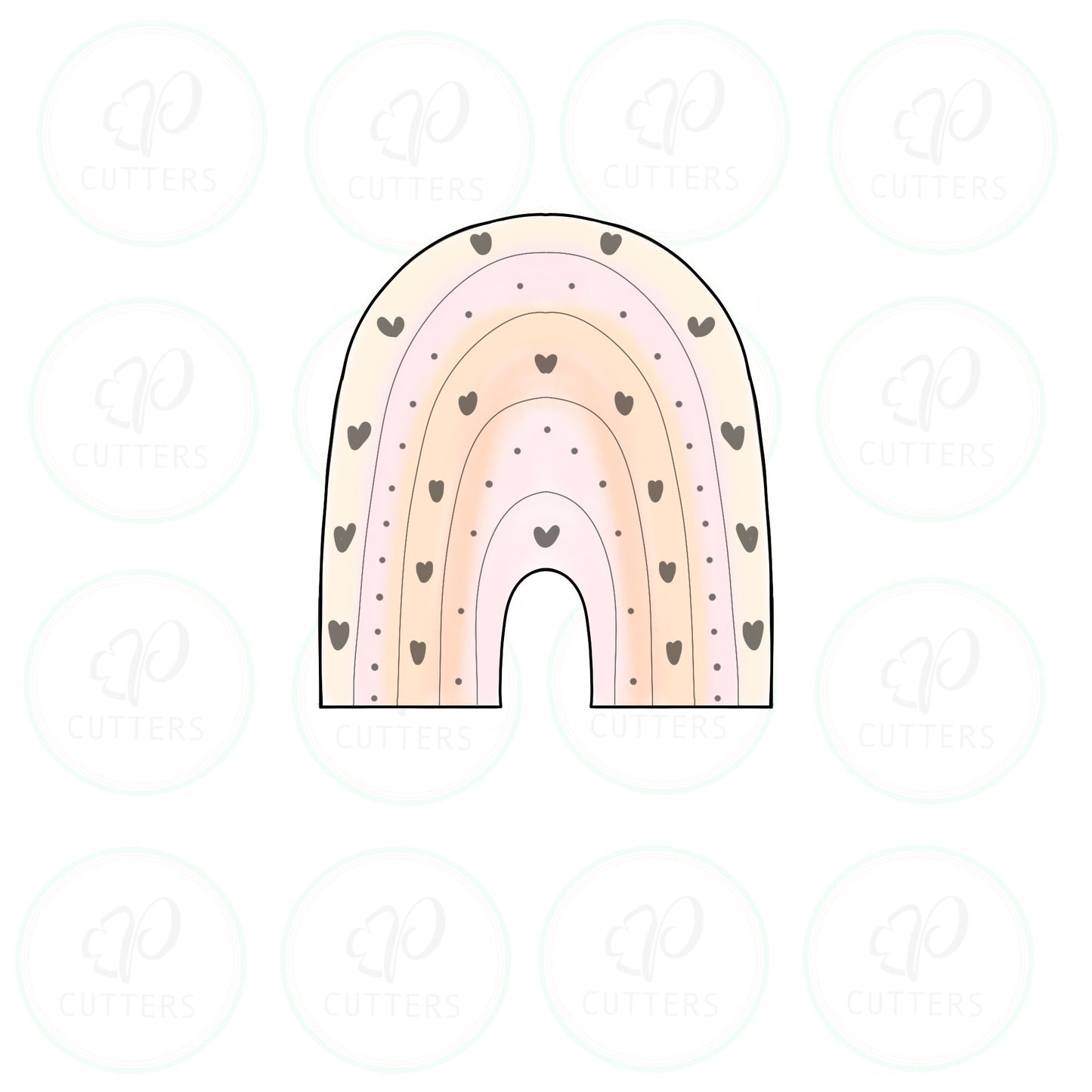 Modern Rainbow Cookie Cutter - Periwinkles Cutters
