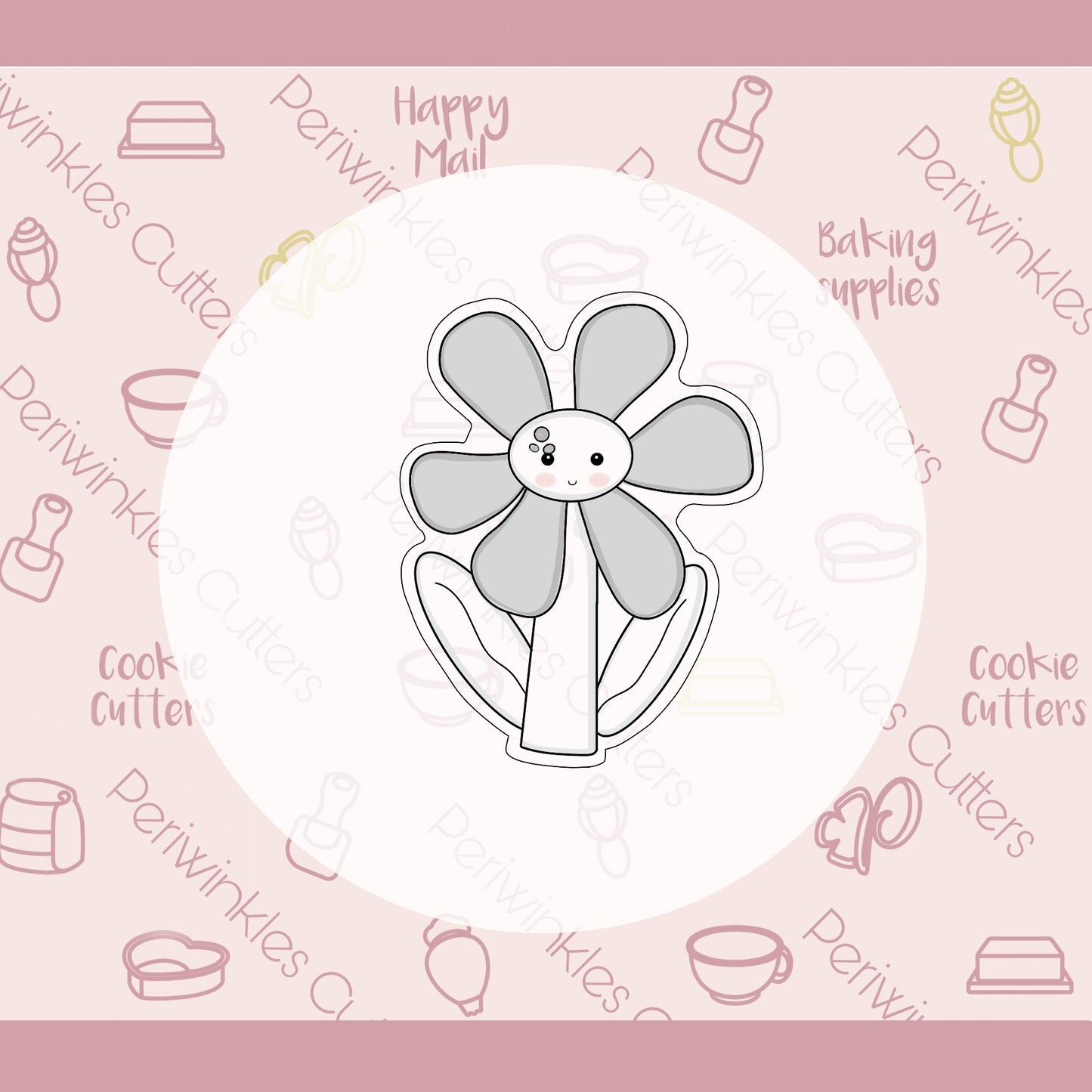Modern Spring Daisy Flower Cookie Cutter - Periwinkles Cutters