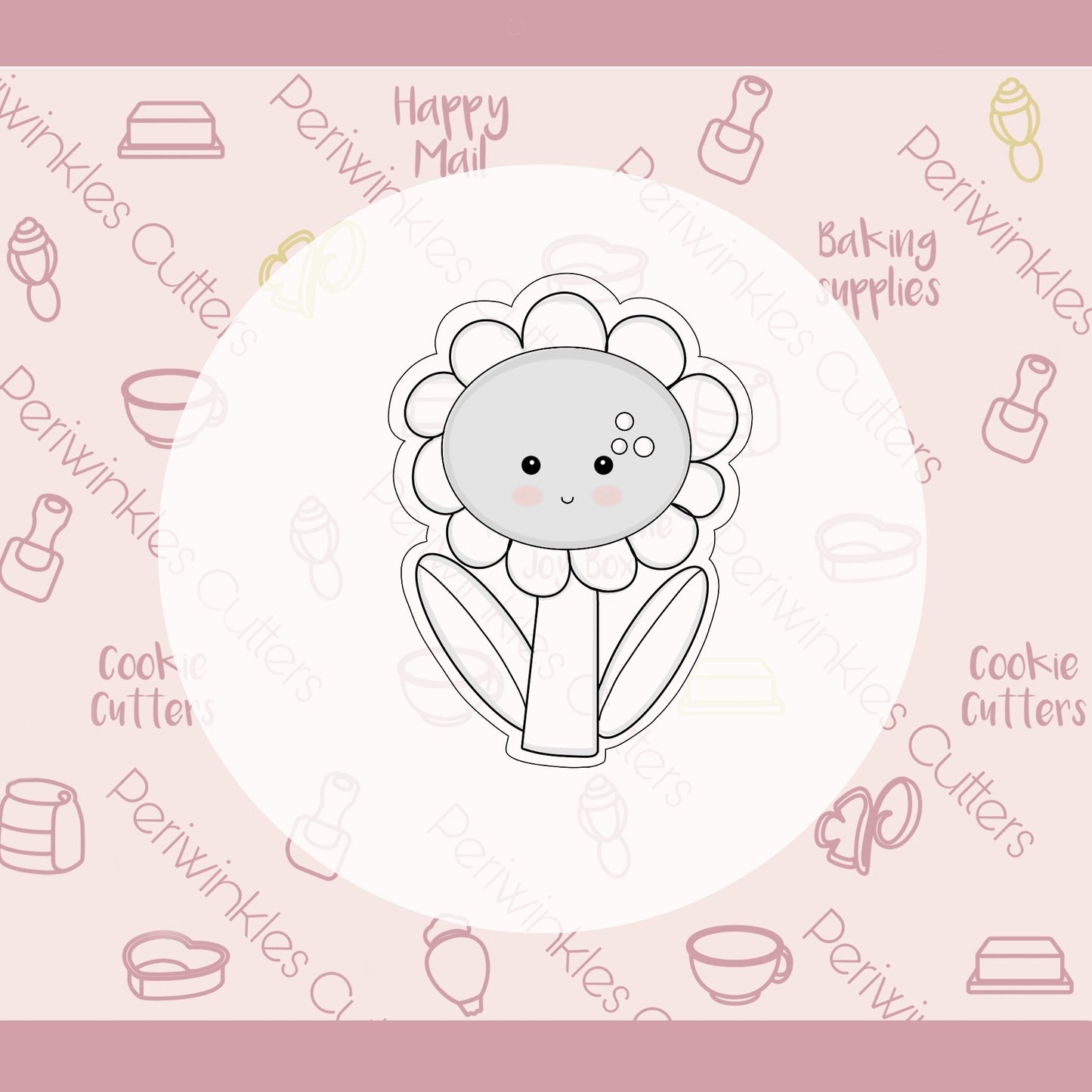 Modern Spring Funky Flower Cookie Cutter - Periwinkles Cutters