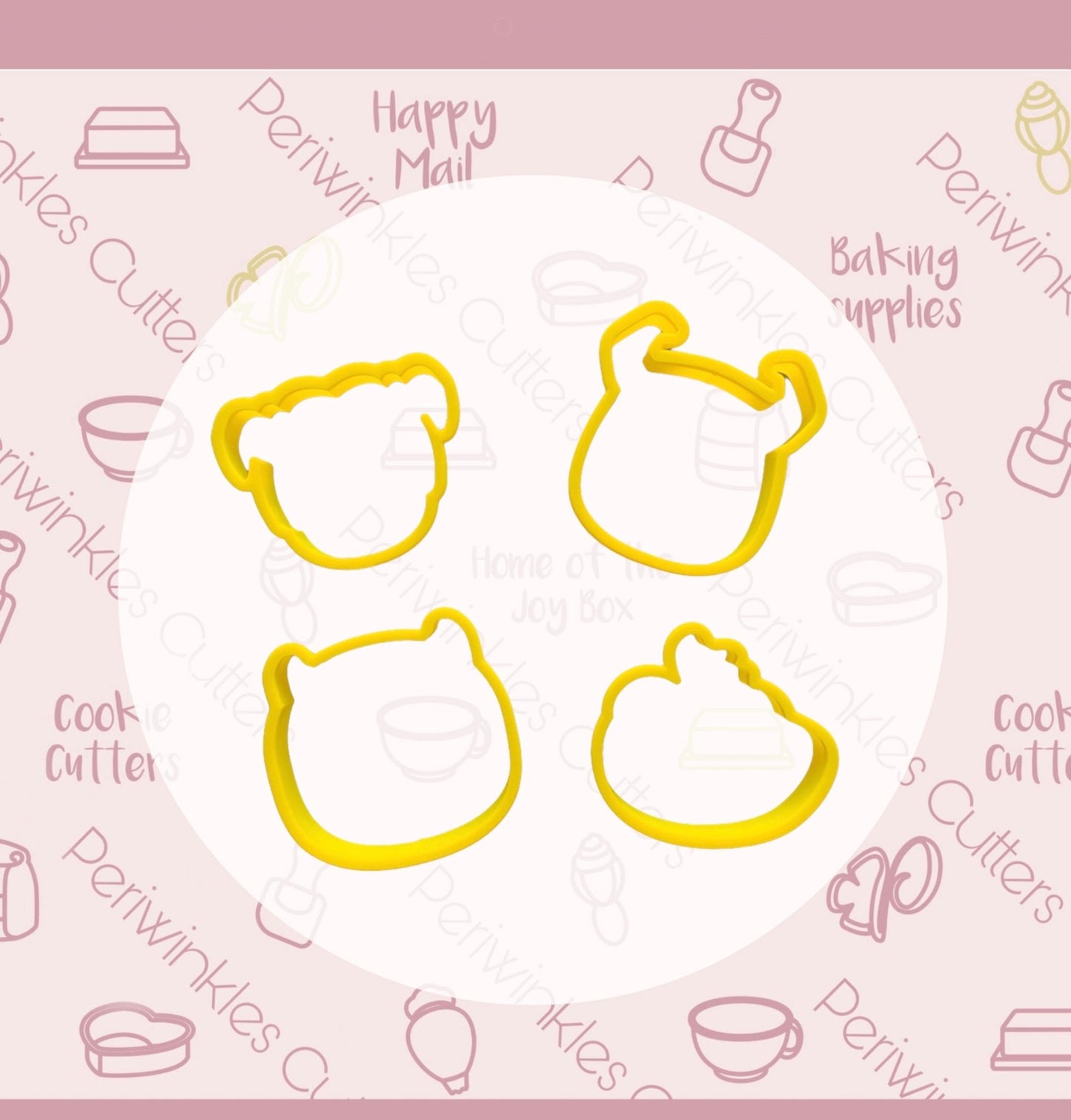 Monsters Set of 4 Cookie Cutter - Periwinkles Cutters