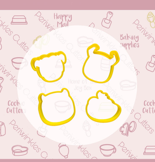 Monsters Set of 4 Cookie Cutter - Periwinkles Cutters