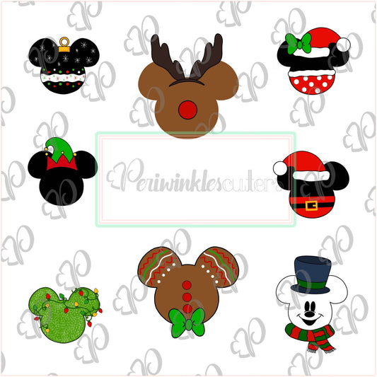 Mouse Christmas Set of Cookie Cutter - Periwinkles Cutters