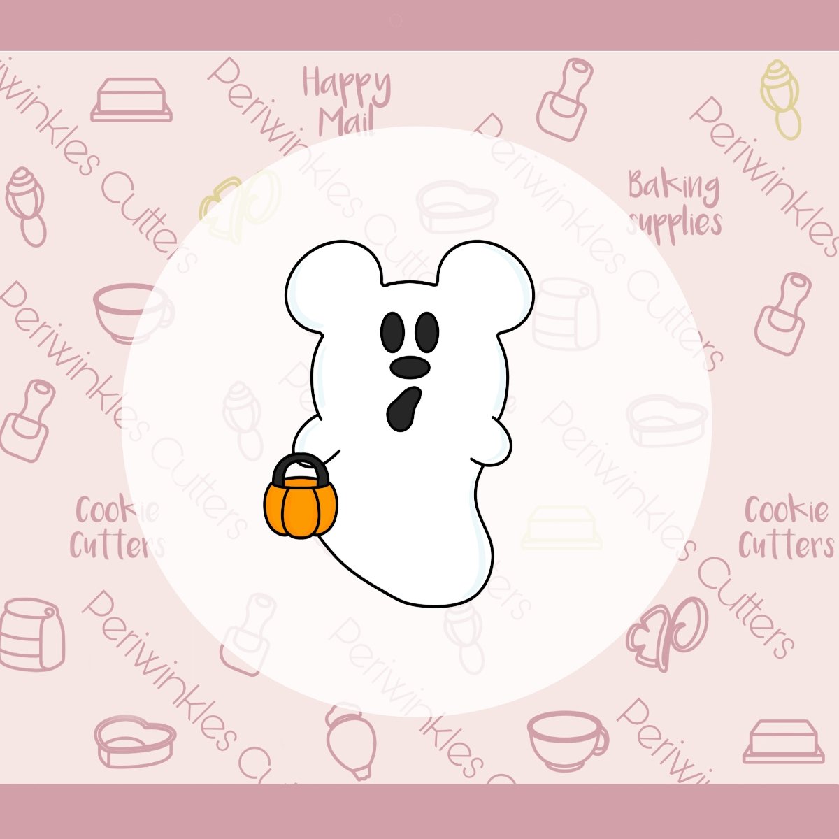 Mouse Ears Ghost Cookie Cutter - Periwinkles Cutters