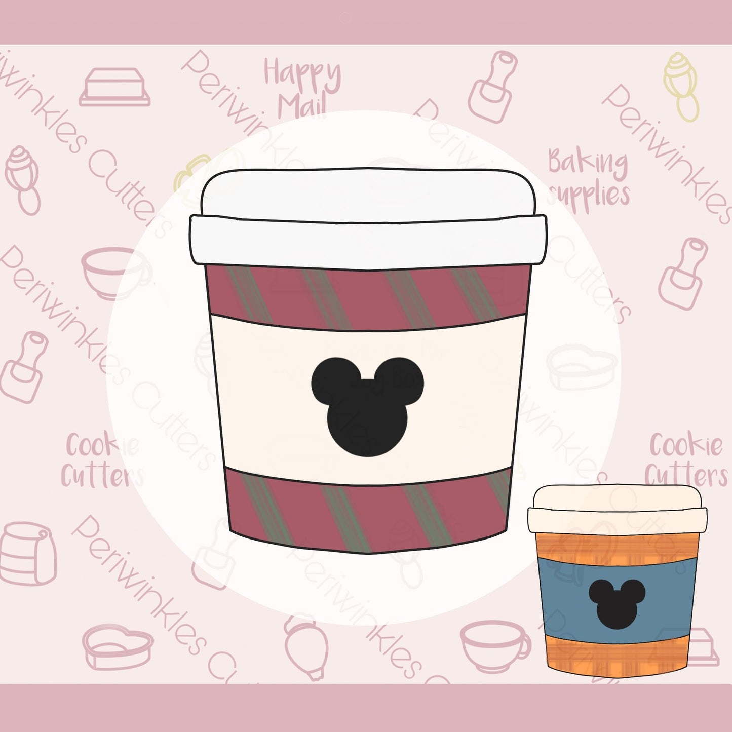 Mouse Head cut out Coffee Cup Cookie Cutter - Periwinkles Cutters