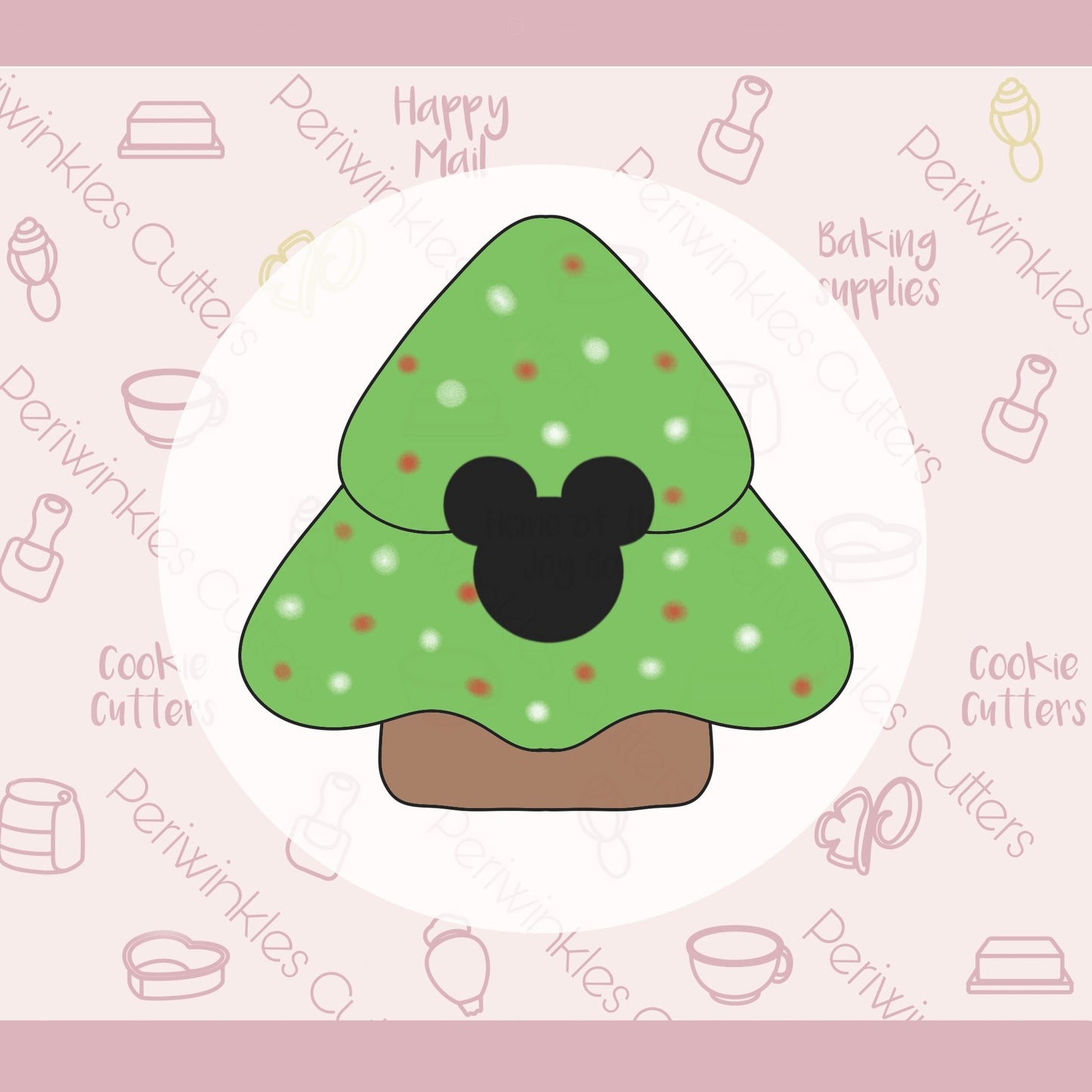 Mouse Head cut out Tree Cookie Cutter - Periwinkles Cutters