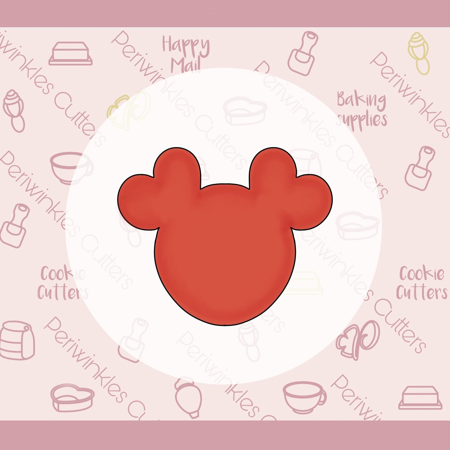 Mouse Heart Ears Cookie Cutter - Periwinkles Cutters