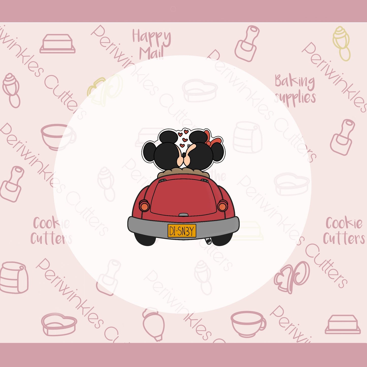 Mouse Lovers Buggy Car Cookie Cutter - Periwinkles Cutters
