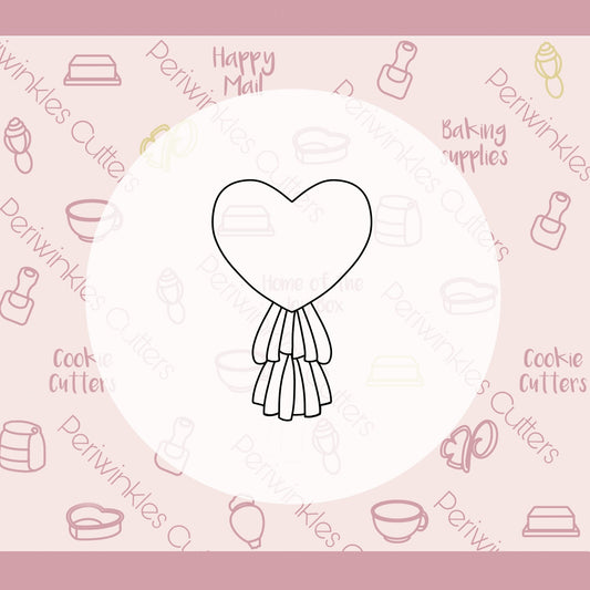 Mylar Heart Balloon Tassel Cookie Cutter - Periwinkles Cutters