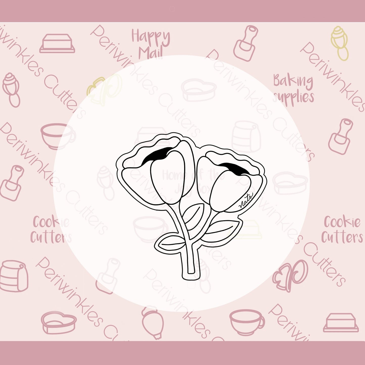 Nat's Poppy Flowers Cookie Cutter - Periwinkles Cutters