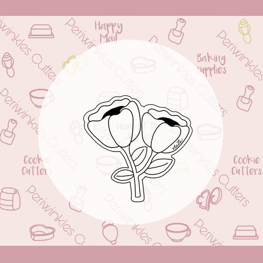 Nat's Poppy Flowers Cookie Cutter - Periwinkles Cutters