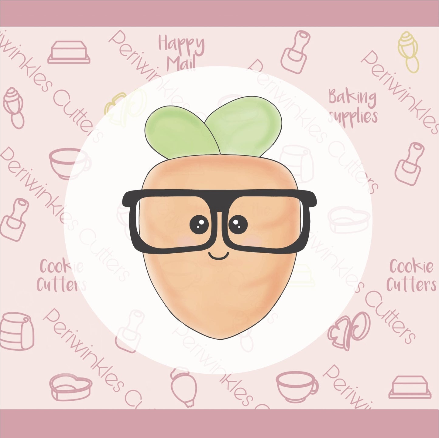 Nerdy Easter Carrot Cookie Cutter - Periwinkles Cutters