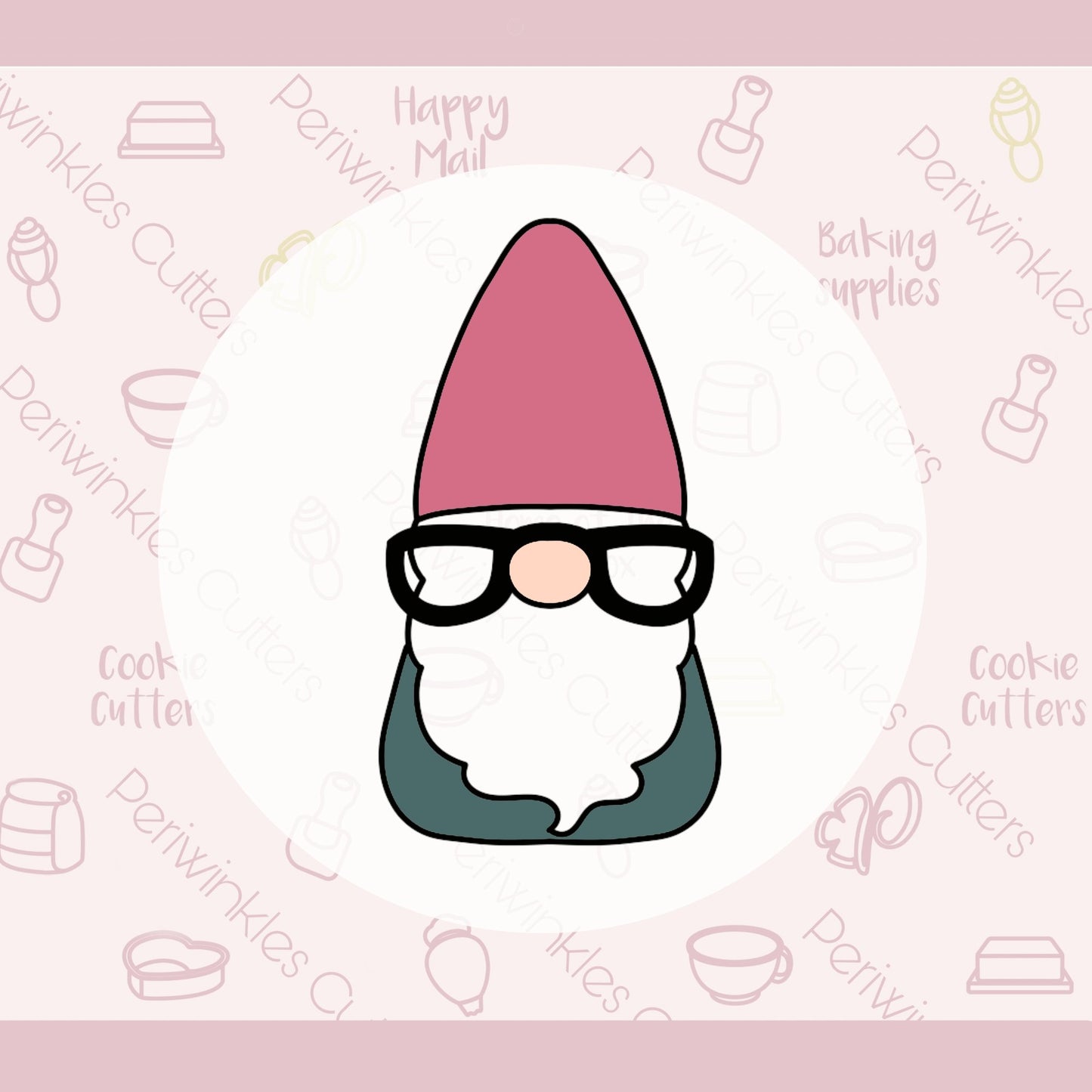 Nerdy Gnome Cookie Cutter - Periwinkles Cutters