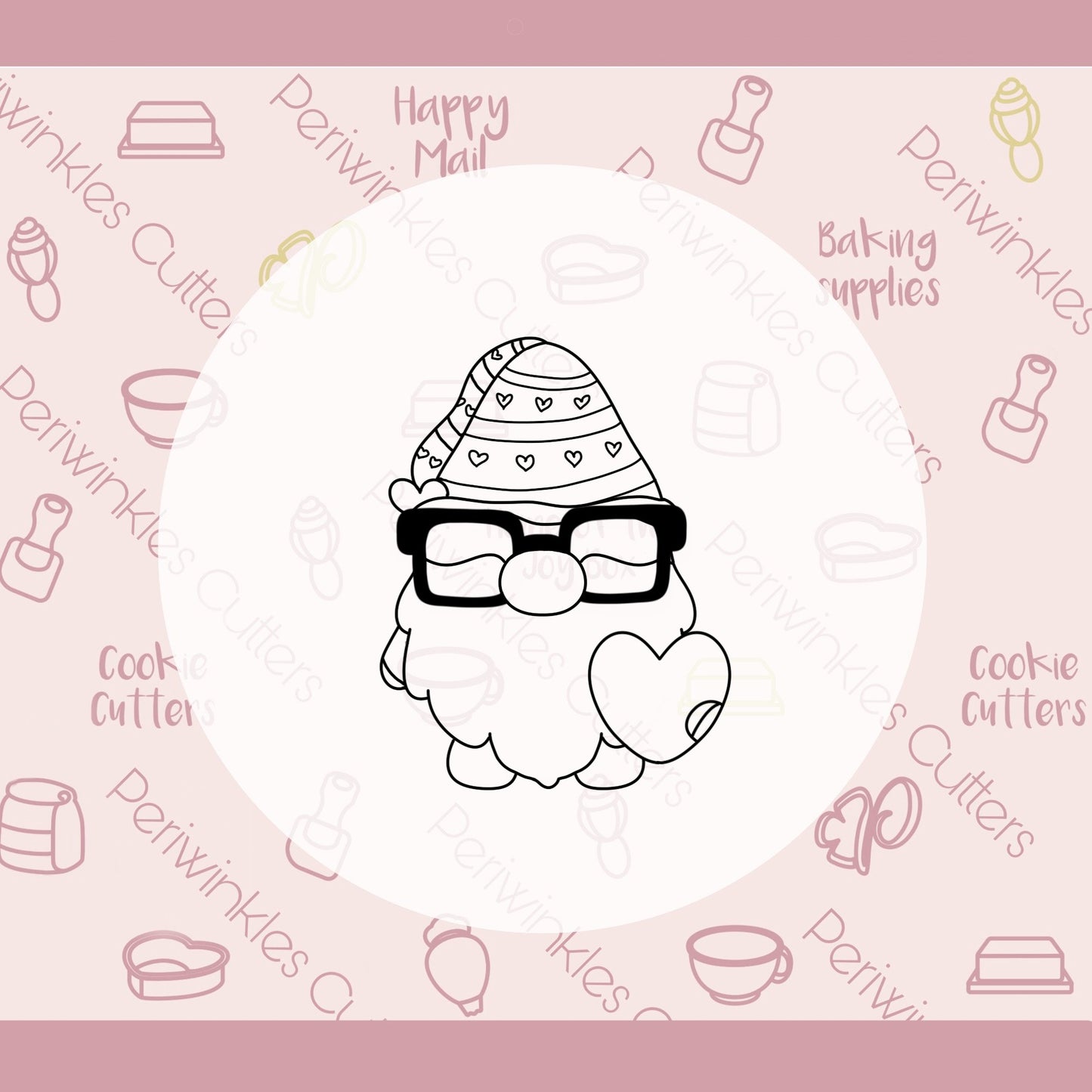 Nerdy Gnome Love Cookie Cutter - Periwinkles Cutters