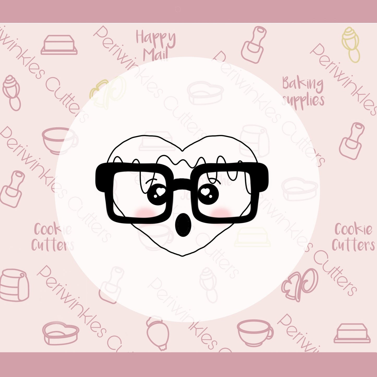 Nerdy Heart Donut Cookie Cutter - Periwinkles Cutters