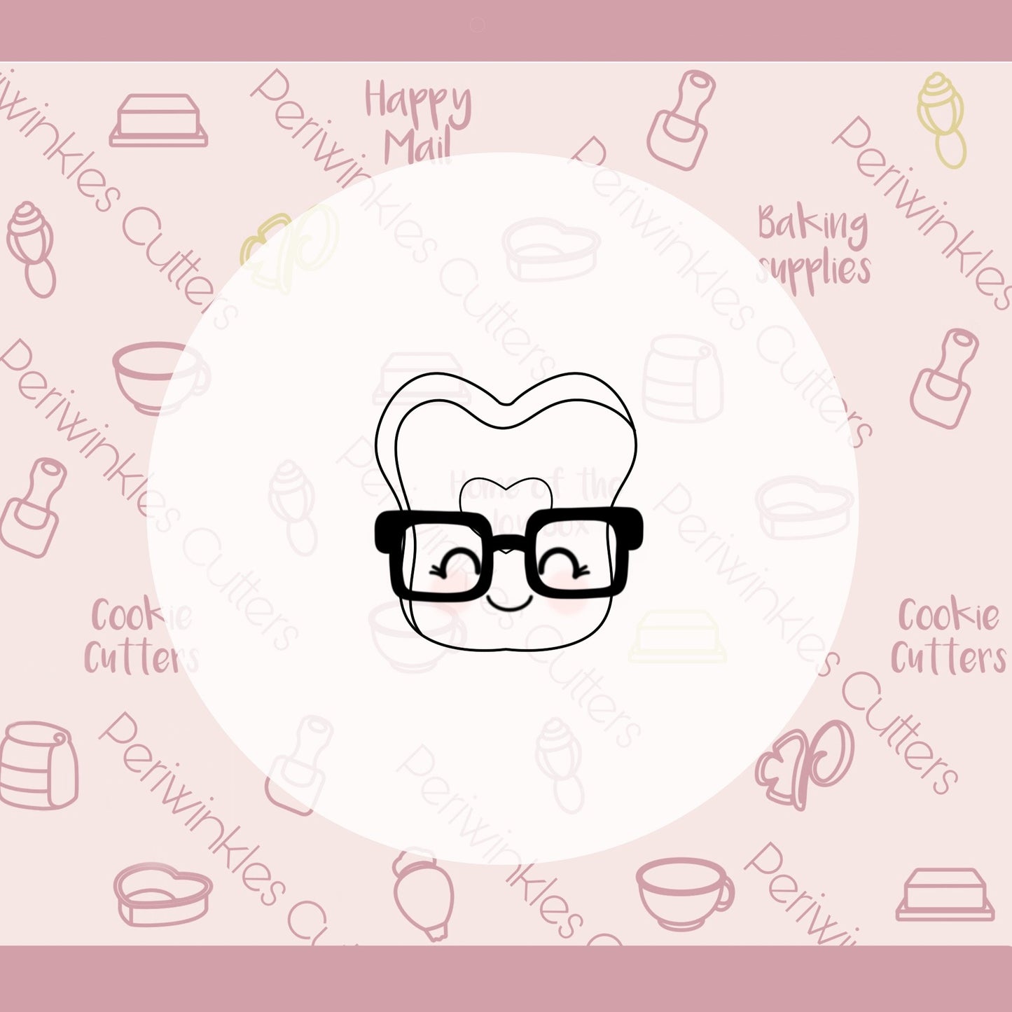 Nerdy Toast of love Cookie Cutter - Periwinkles Cutters