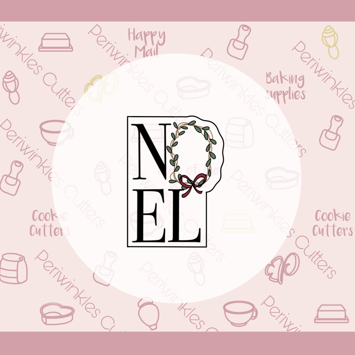 Noel Cottage Plaque Cookie Cutter - Periwinkles Cutters Cookie Cutter