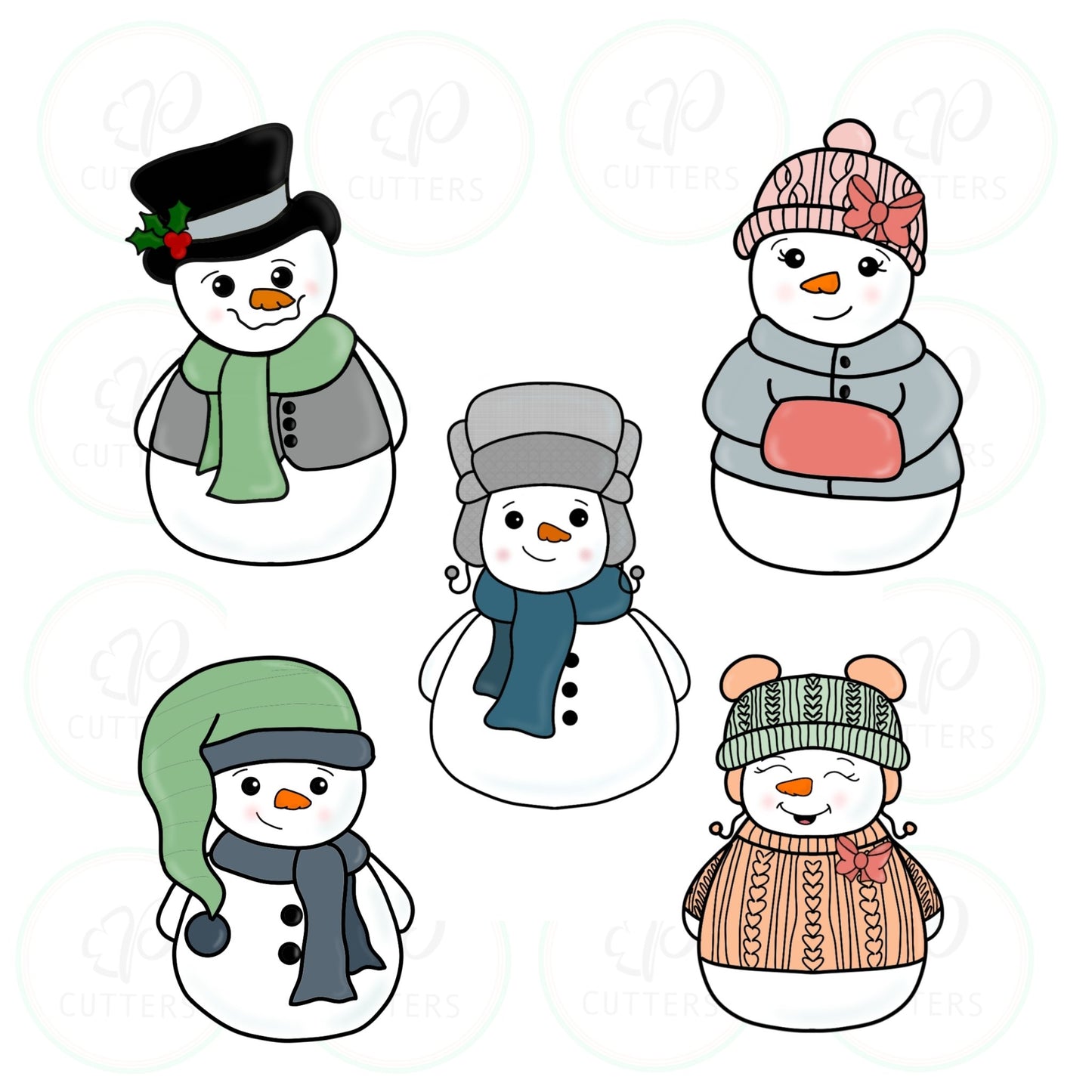 Ooh La La Snowman People Christmas 2019 - Periwinkles Cutters