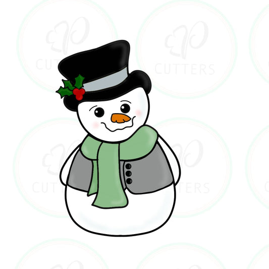 Ooh La La Snowman People Cookie Cutter - Periwinkles Cutters