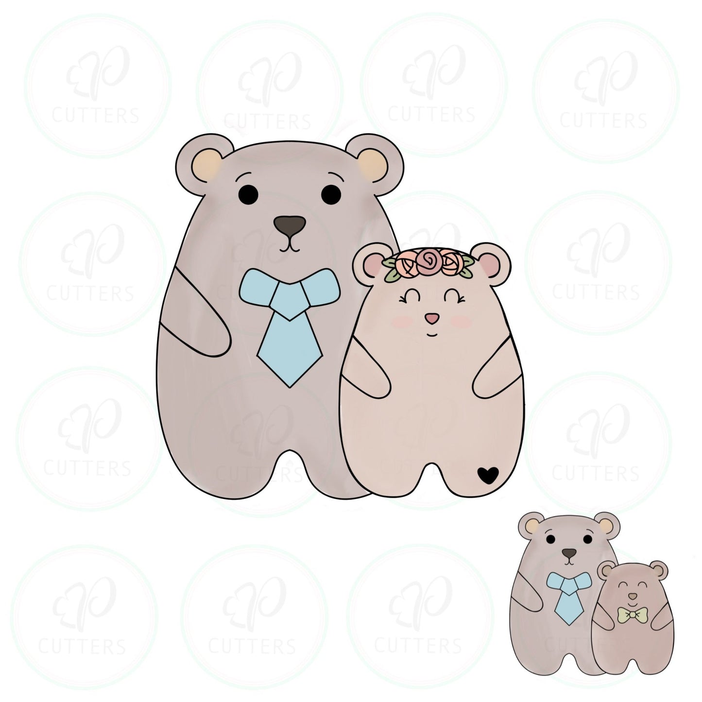Papa Bear with Child Cookie Cutter - Periwinkles Cutters