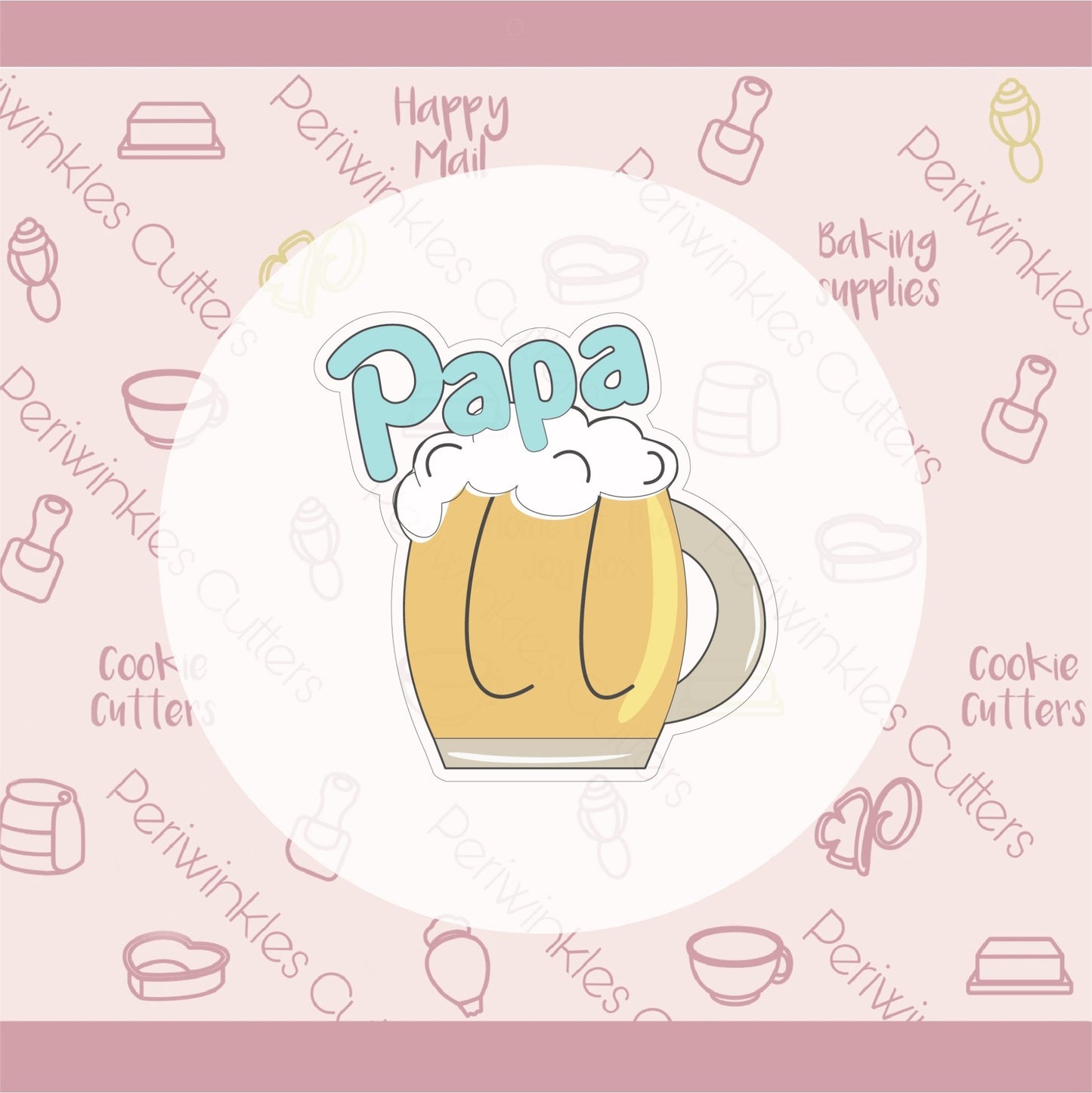 Papa Beer - Father s Day Cookie Cutter - Periwinkles Cutters