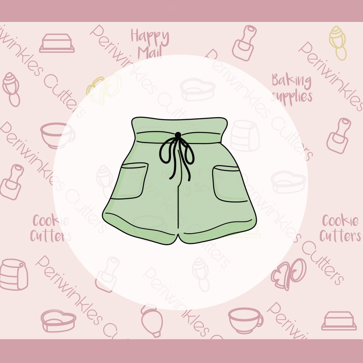 Paper Bag Shorts Cookie Cutter - Periwinkles Cutters