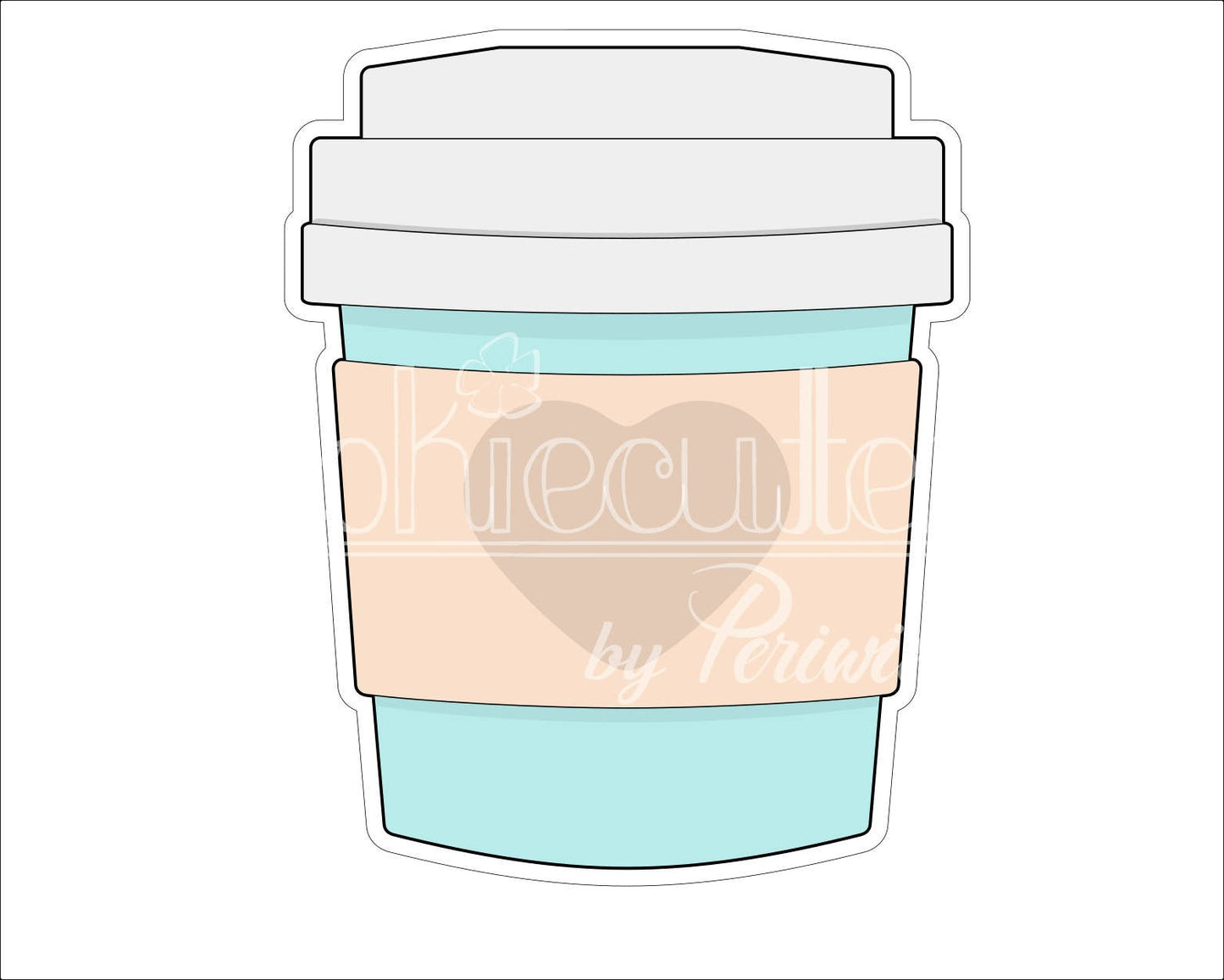 Paper Coffee Latte Cup Cookie Cutter - Periwinkles Cutters