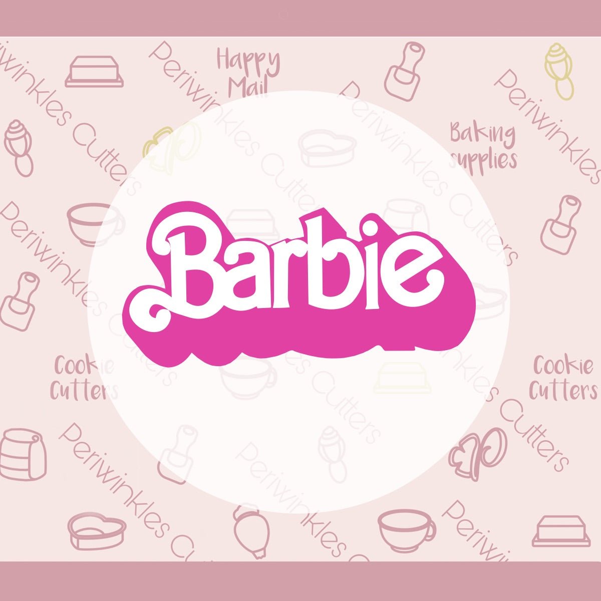 Pink B Outline Cookie Cutter - Periwinkles Cutters Cookie Cutter