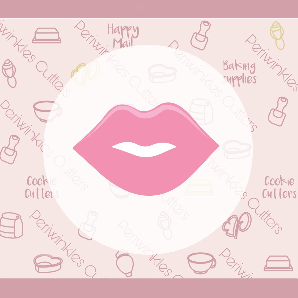 Pink Lips Cookie Cutter - Periwinkles Cutters Cookie Cutter