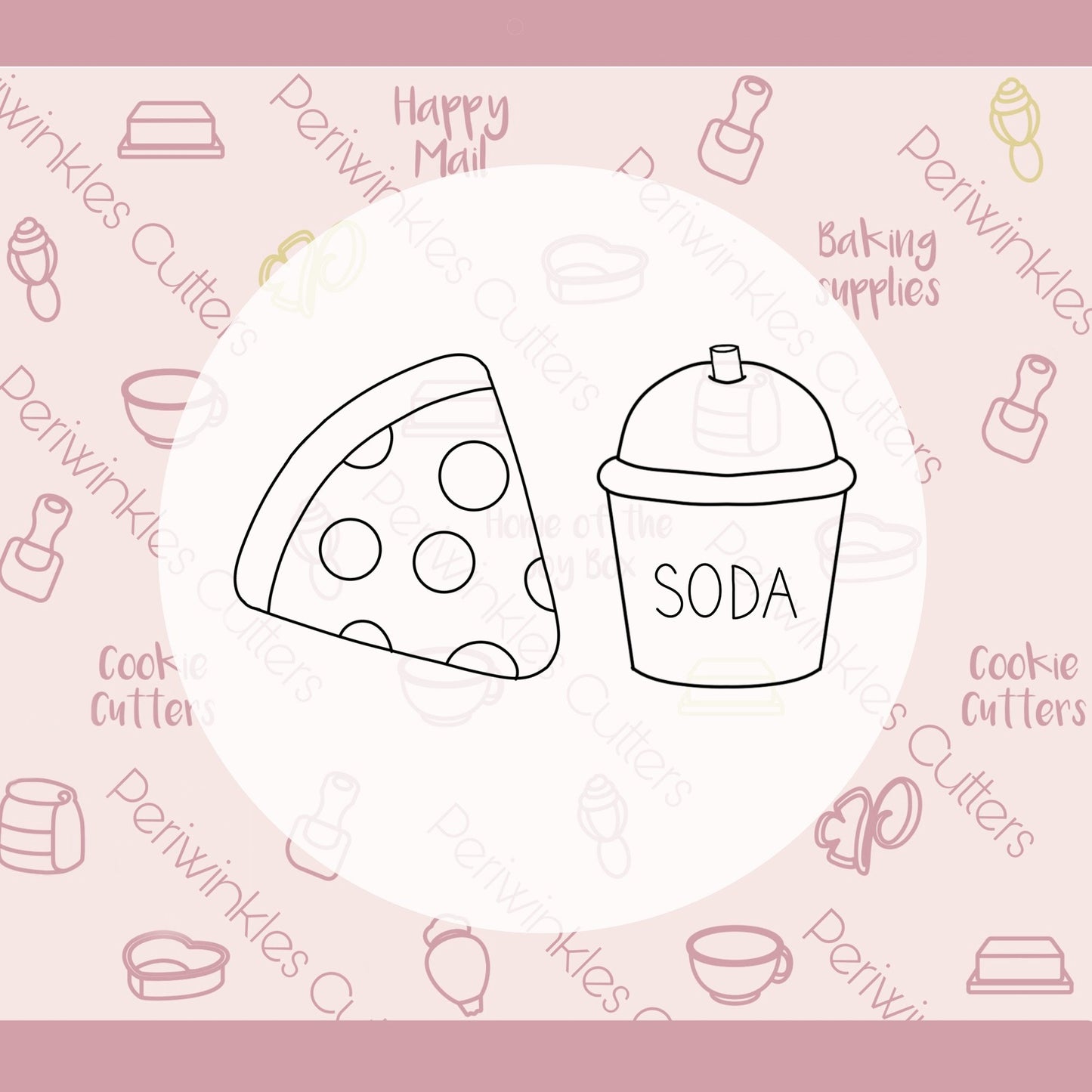Pizza and Soda 2021 Cookie Cutter - Periwinkles Cutters