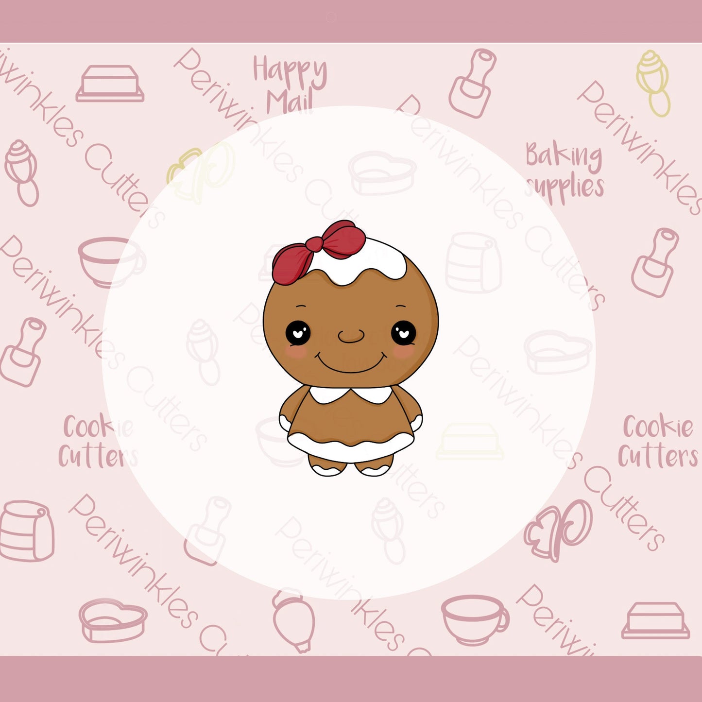 Plush Girly Gingerbread Cookie Cutter - Periwinkles Cutters