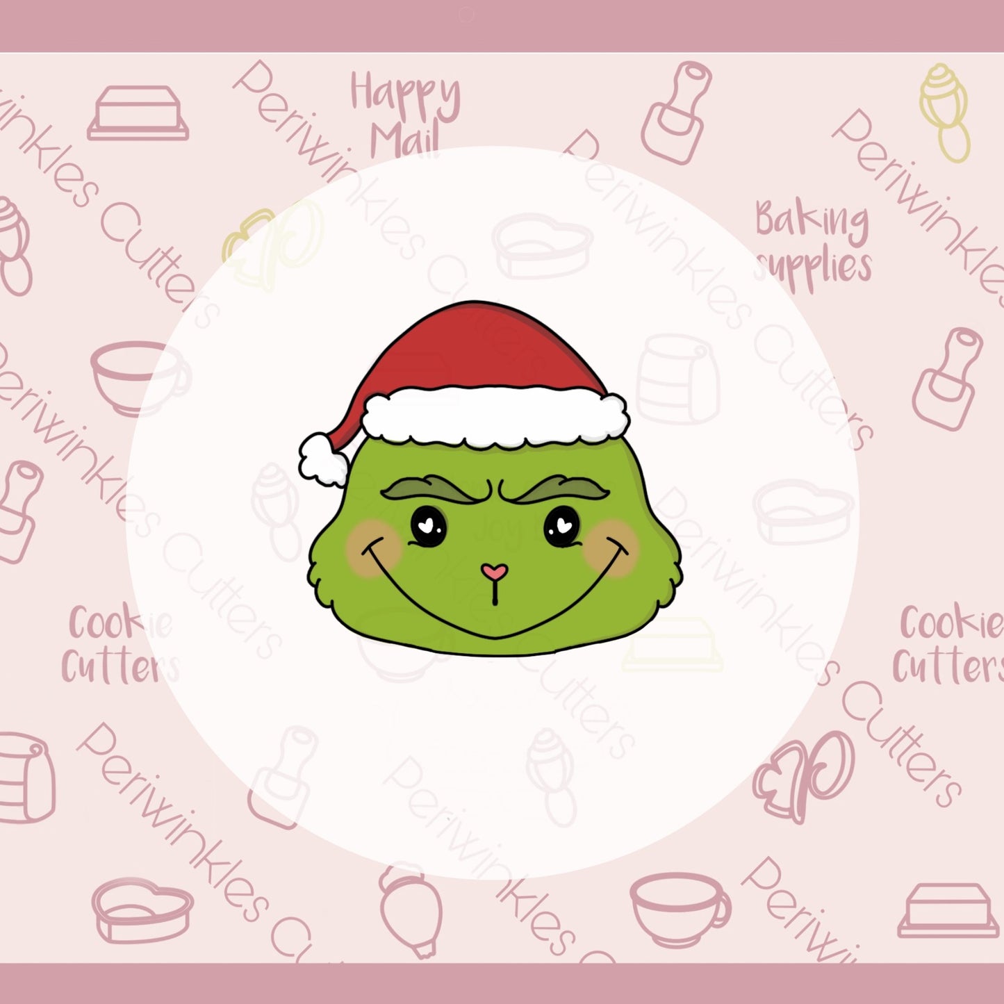 Plush Grinchy Face Cookie Cutter - Periwinkles Cutters