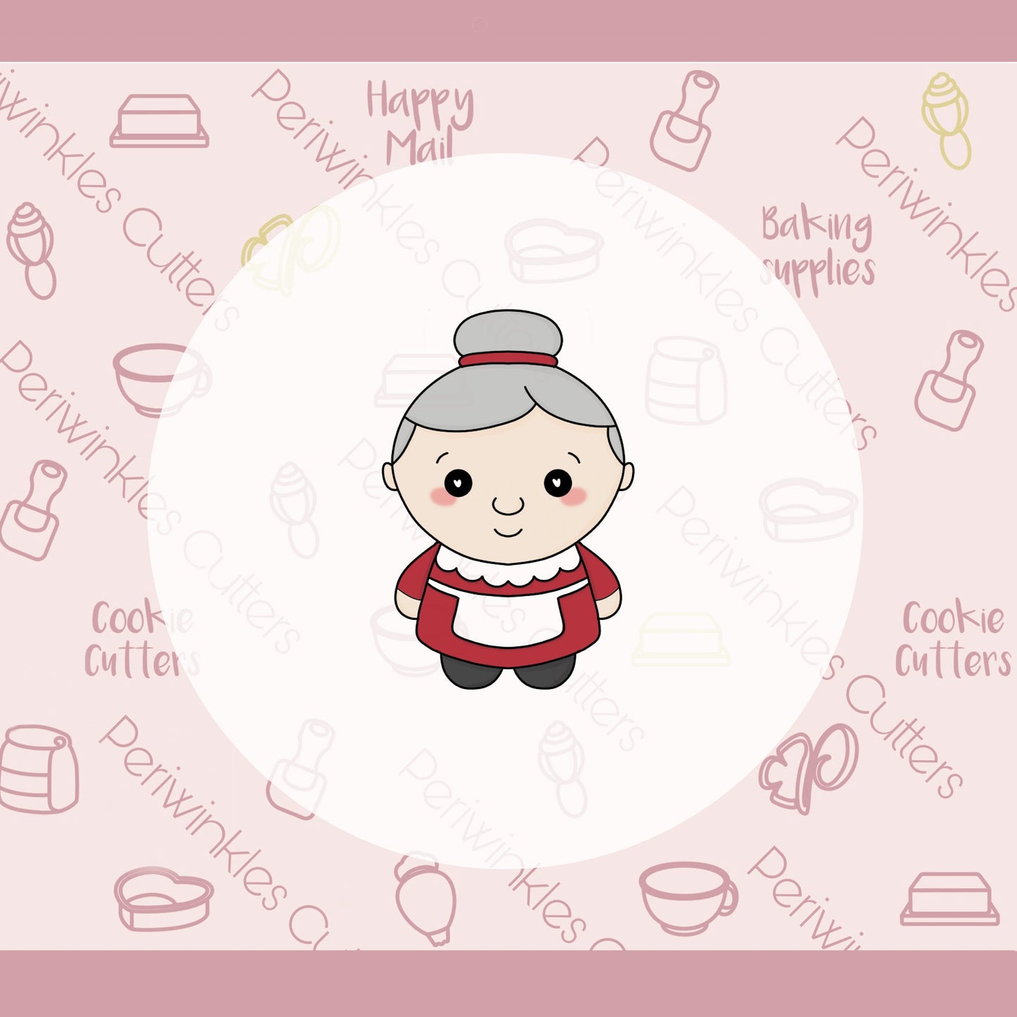 Plush Mrs Claus Cookie Cutter - Periwinkles Cutters