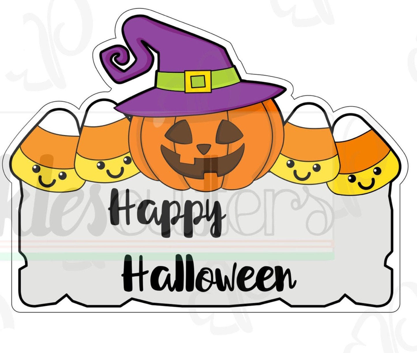 Pumpkin Candy Corn Plaque Cookie Cutter - Periwinkles Cutters