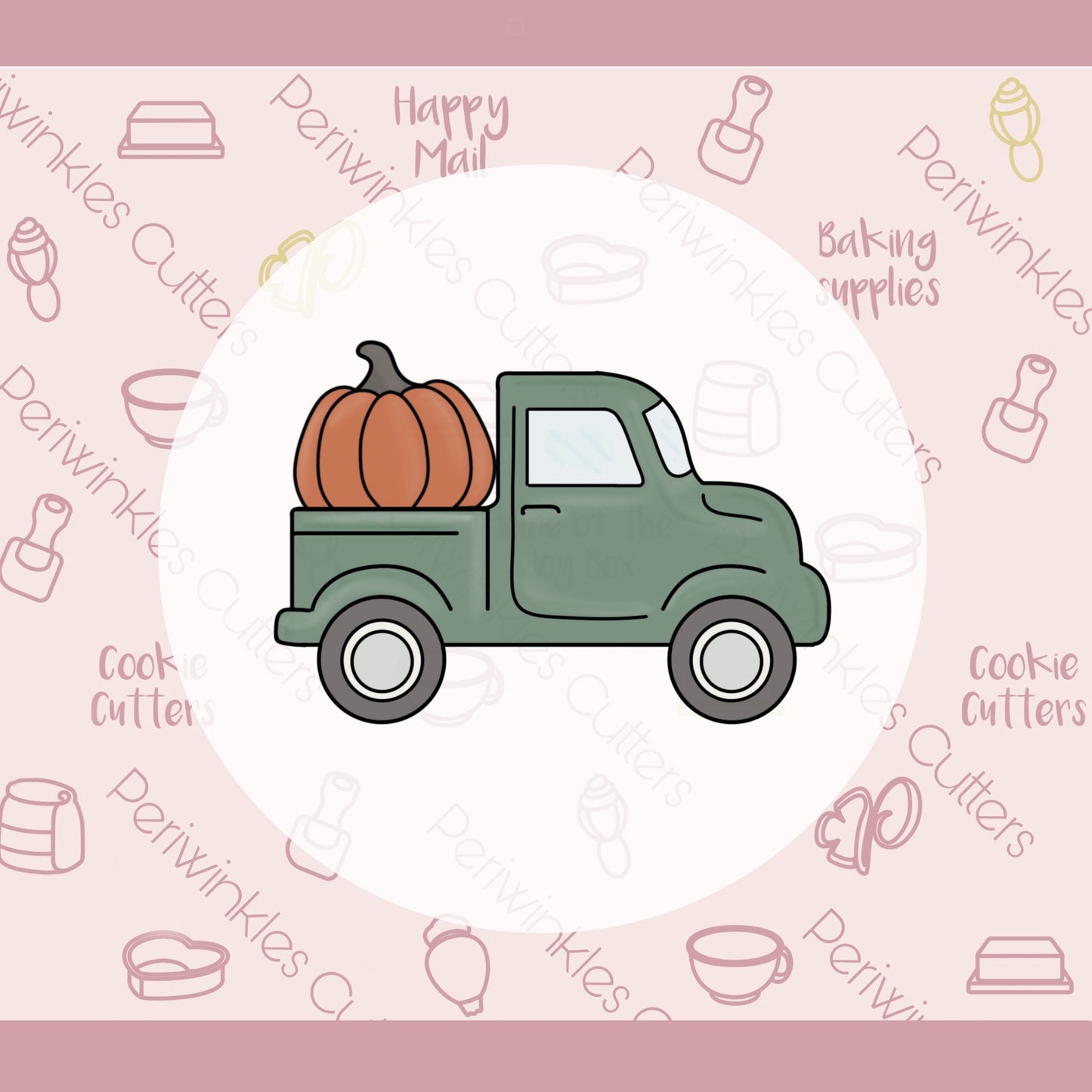 Pumpkin PickUp Truck Cookie Cutter - Periwinkles Cutters