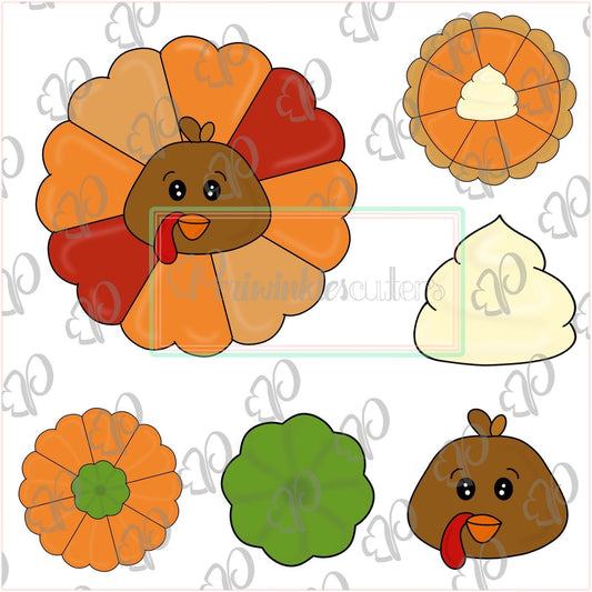 Pumpkin Pie Platter Cookie Cutter - Pizza and Floral platter - Periwinkles Cutters