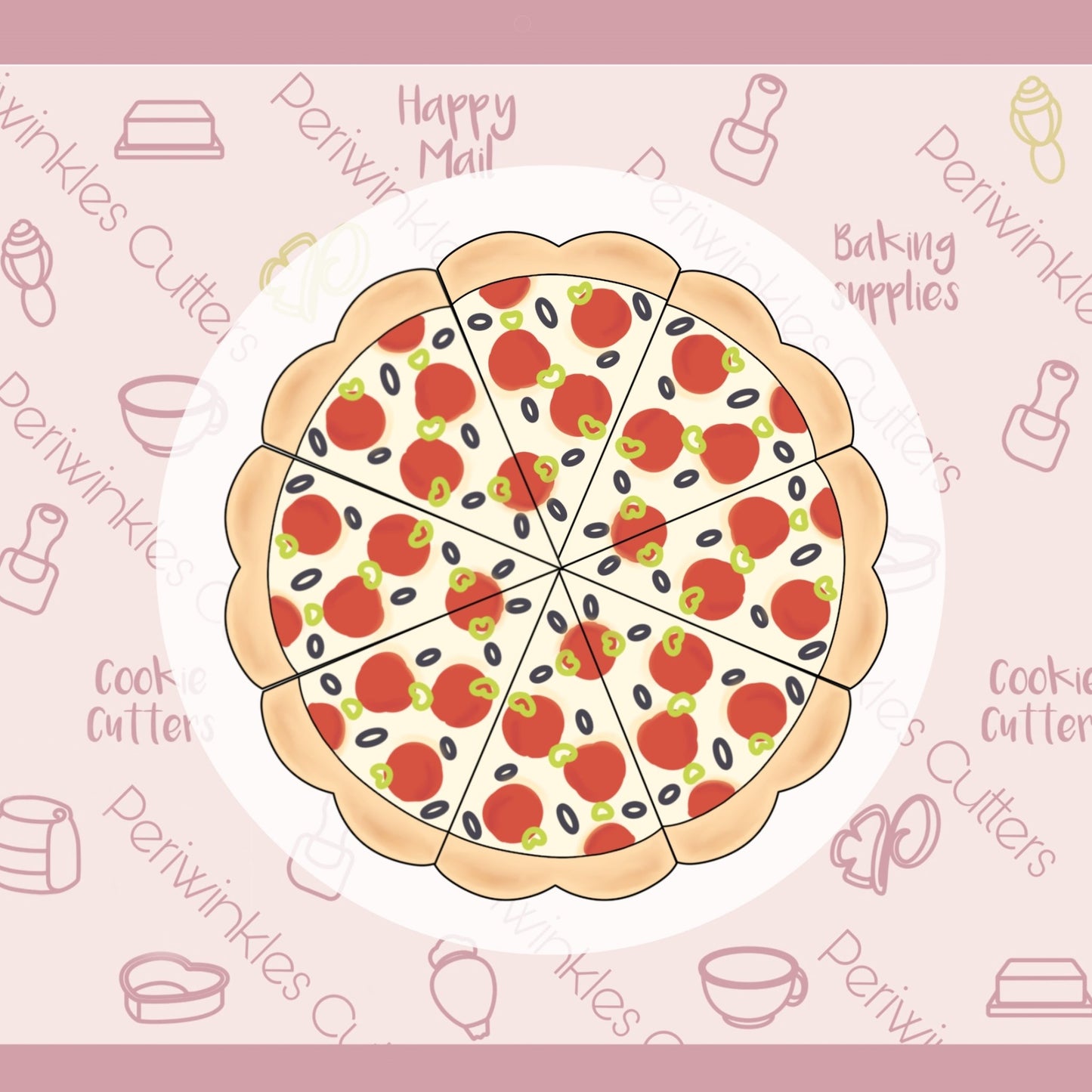 Pumpkin Pie Platter Cookie Cutter - Pizza and Floral platter - Periwinkles Cutters