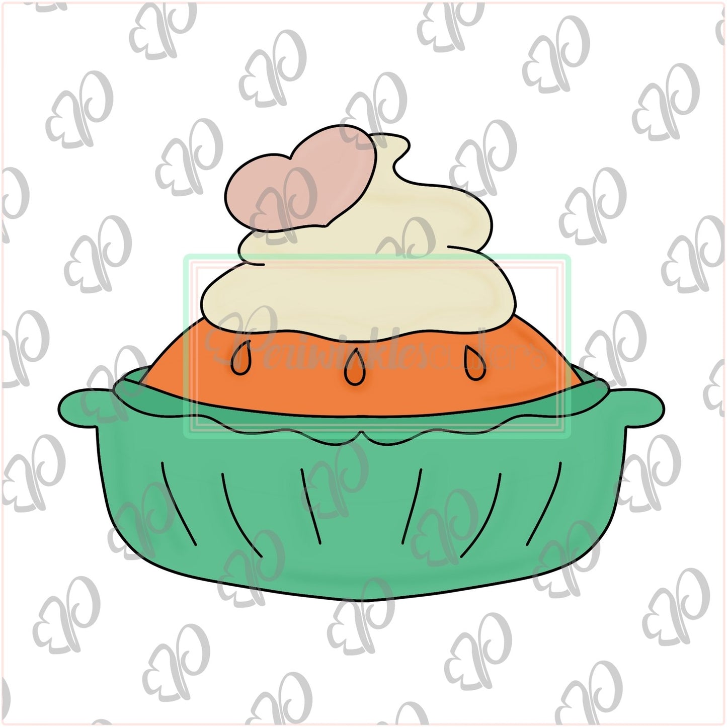 Pumpkin Pie with Heart Cookie Cutter - Periwinkles Cutters