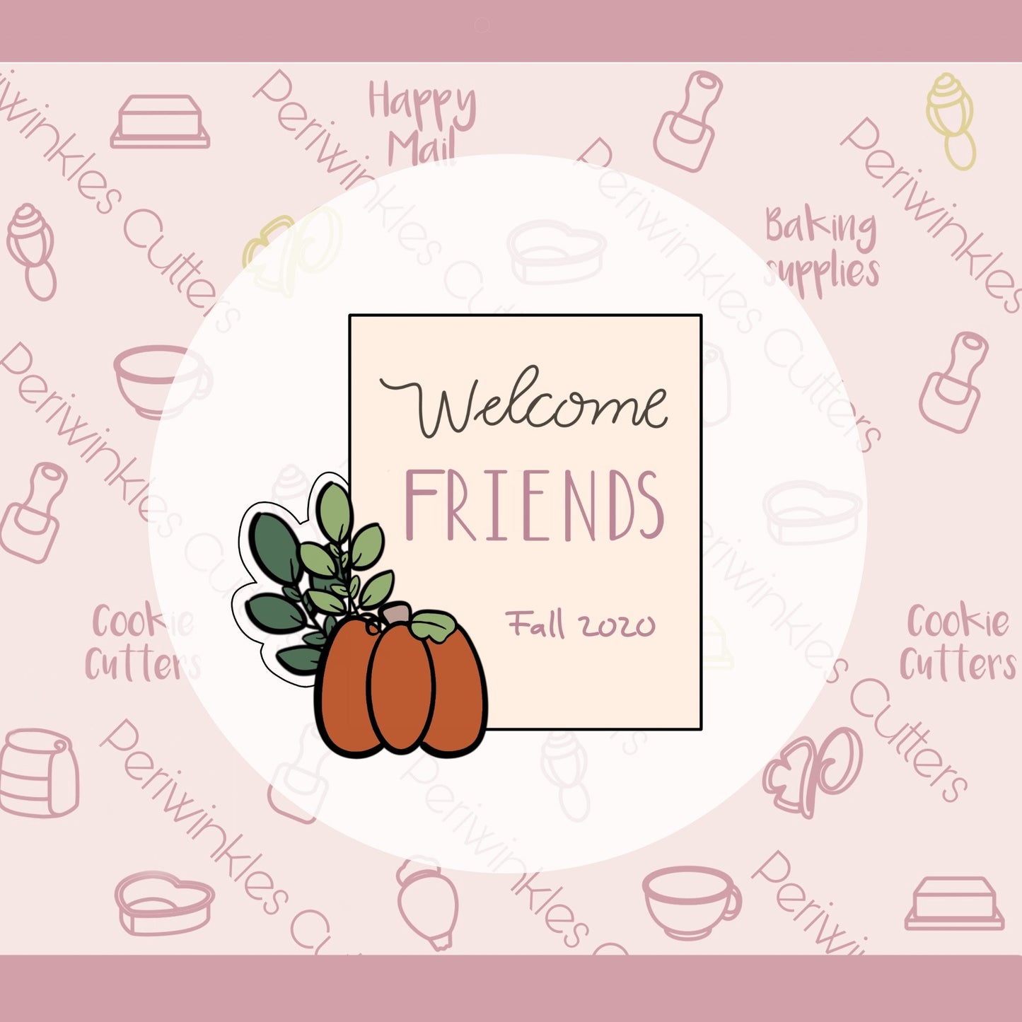 Pumpkin Rectangle Frame Cookie Cutter - Periwinkles Cutters