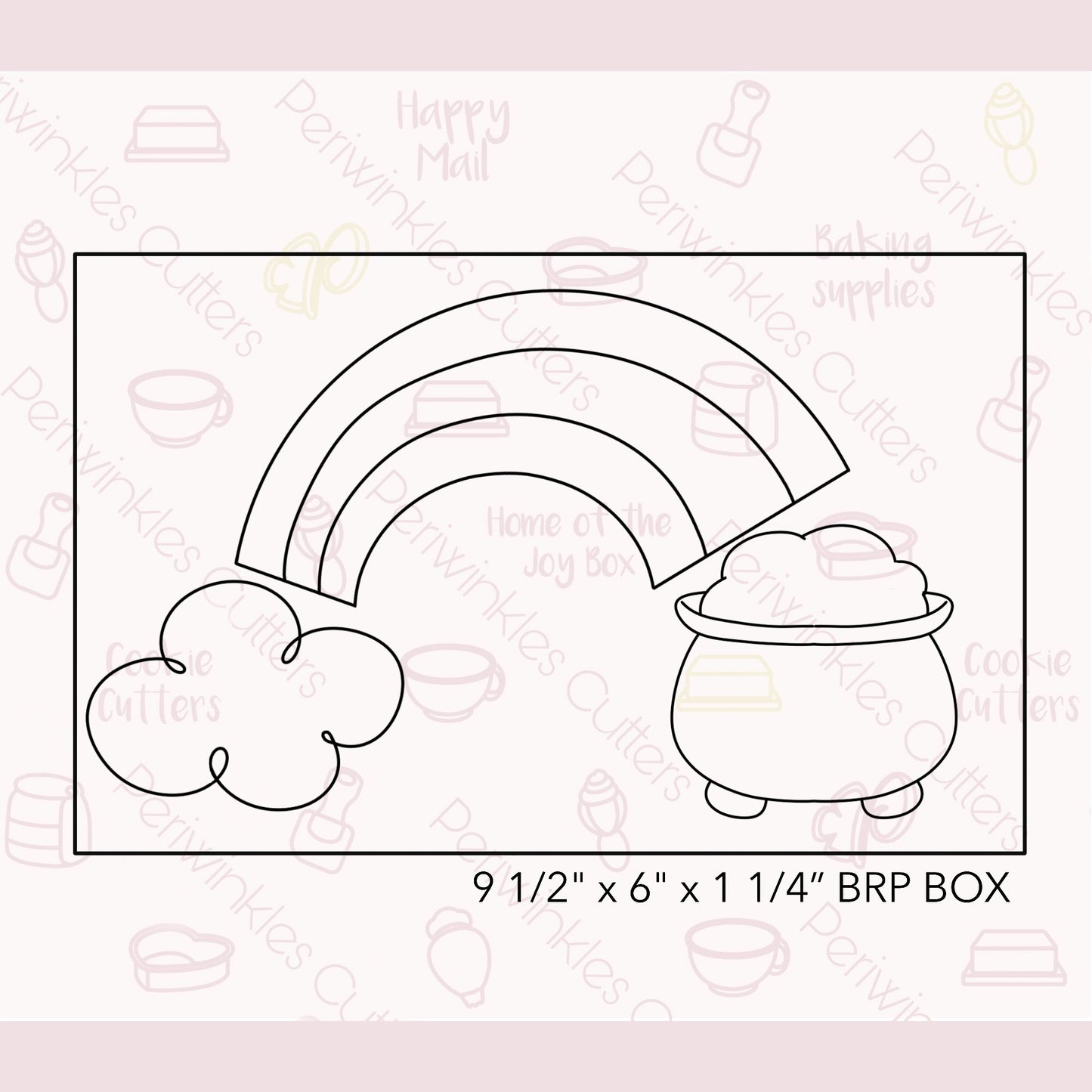 Rainbow Pot of Gold 3 Pieces Set Cookie Cutter - Periwinkles Cutters