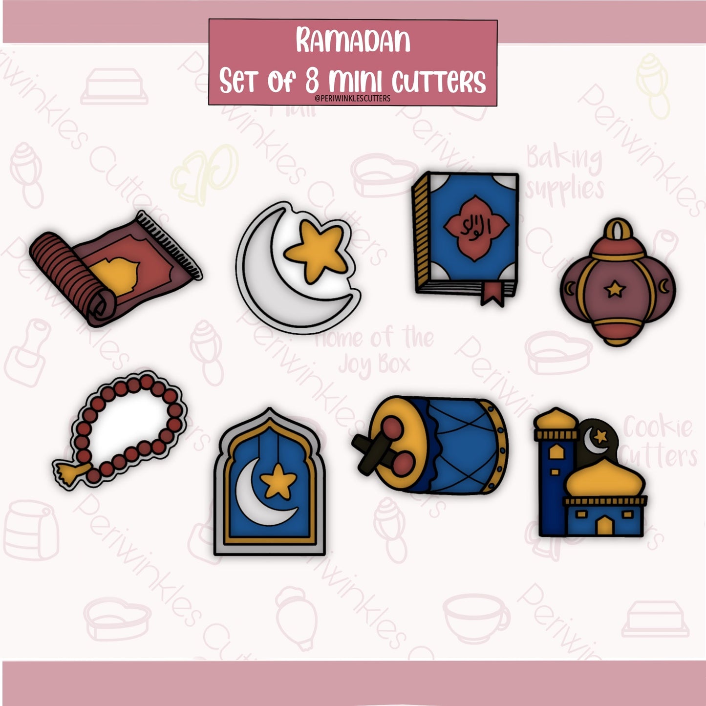 Ramadan Mini Set of 8 Cookie Cutter - Periwinkles Cutters