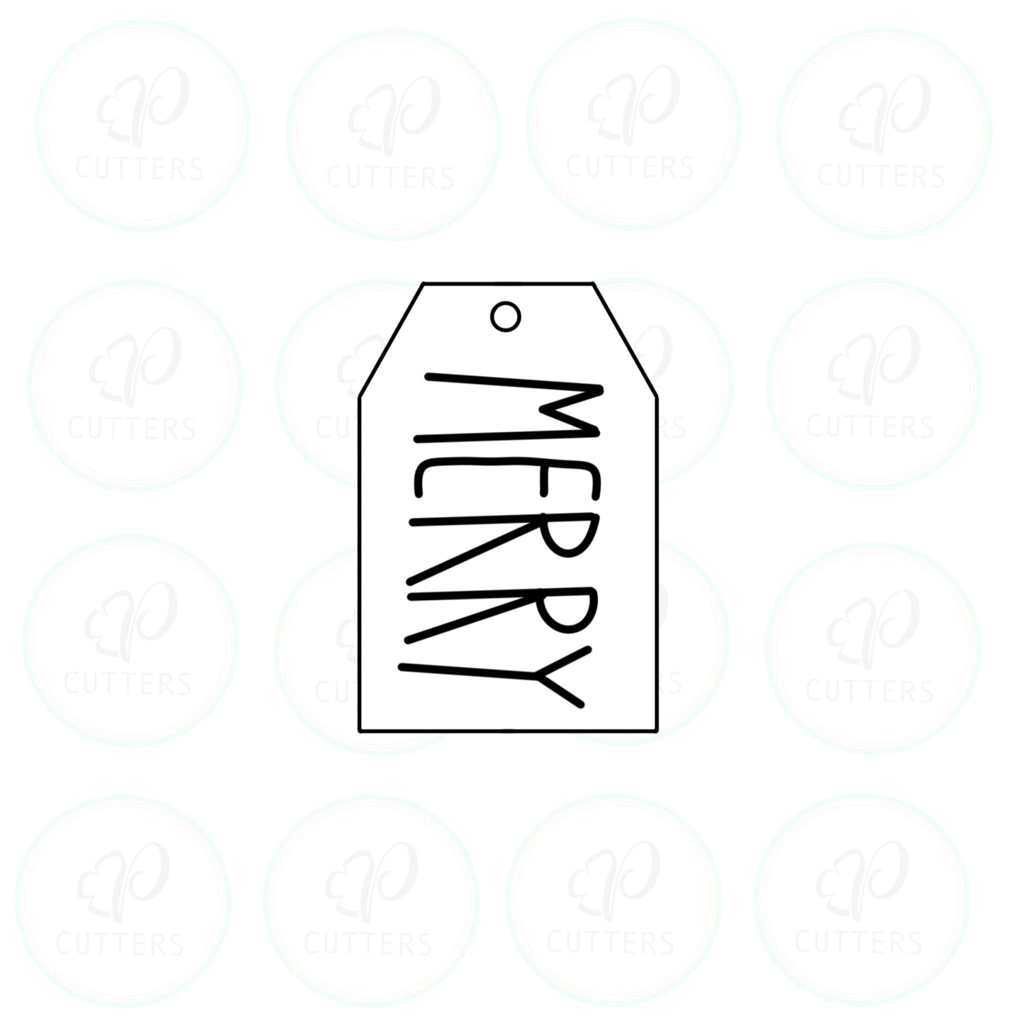 Rectangle Gift Tag Cookie Cutter - Periwinkles Cutters