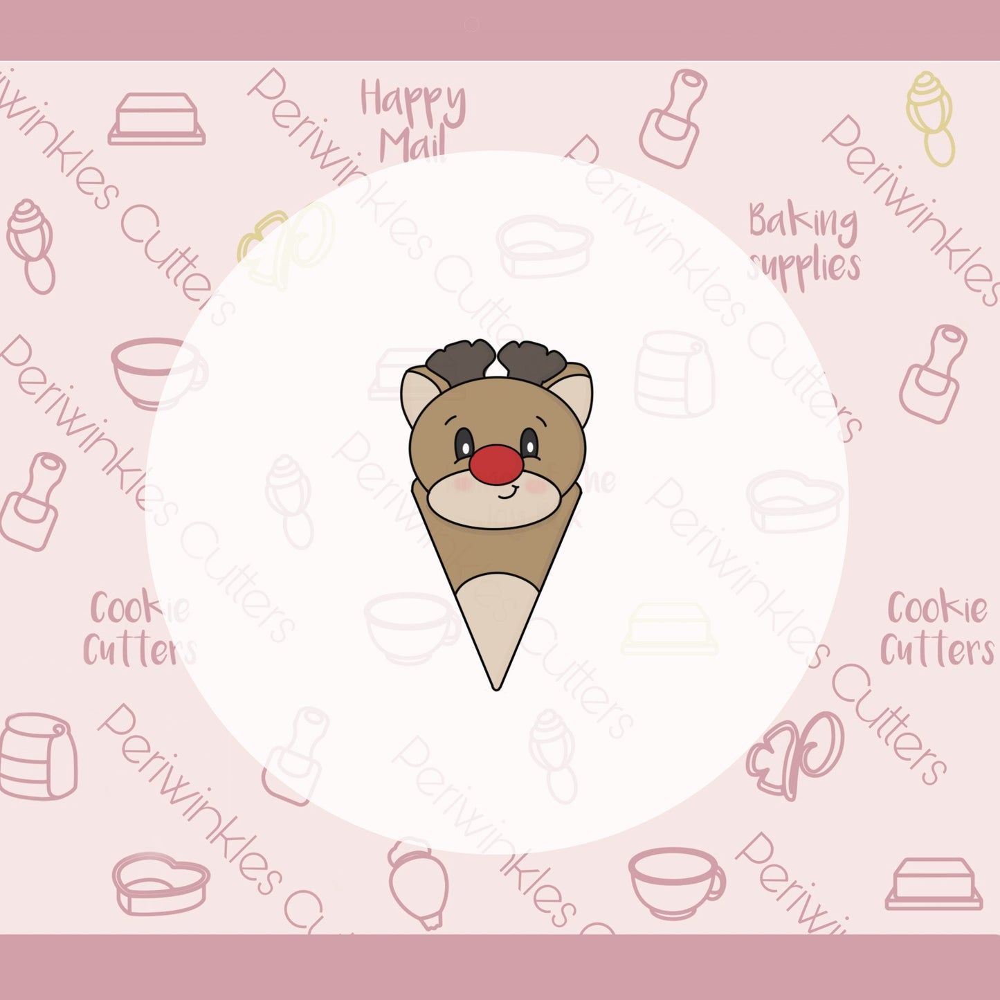 Reindeer Platter Piece Cookie Cutter - Periwinkles Cutters