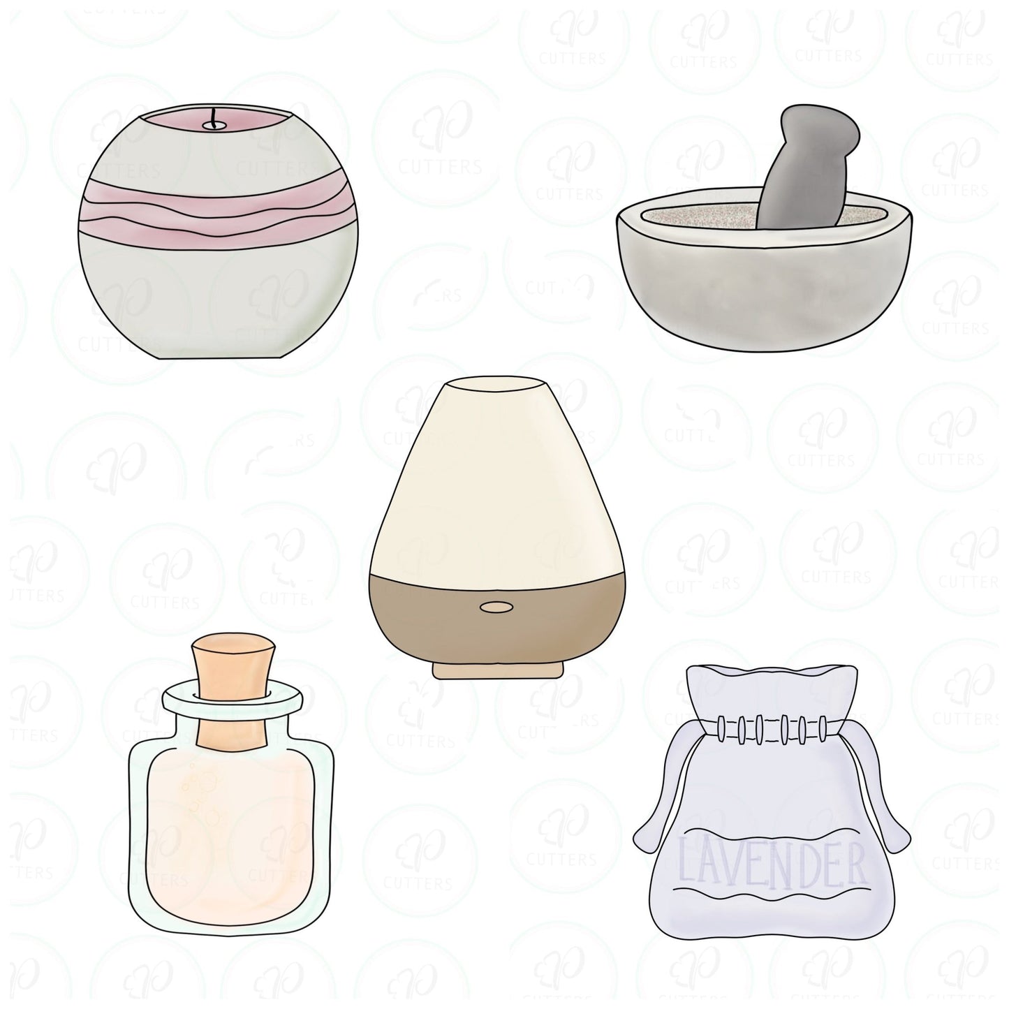 Relaxation Set Cookie Cutter - Periwinkles Cutters