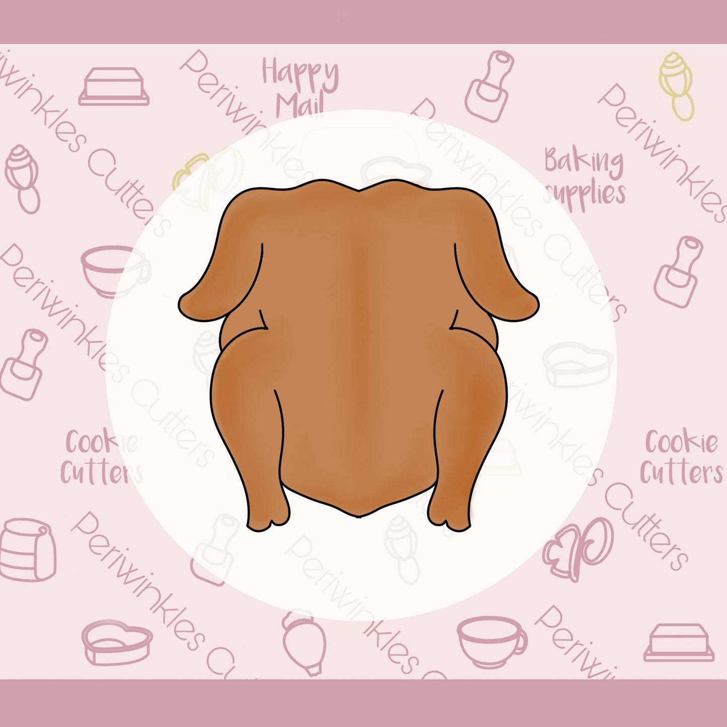 Roasted Turkey Cookie Cutter - Periwinkles Cutters