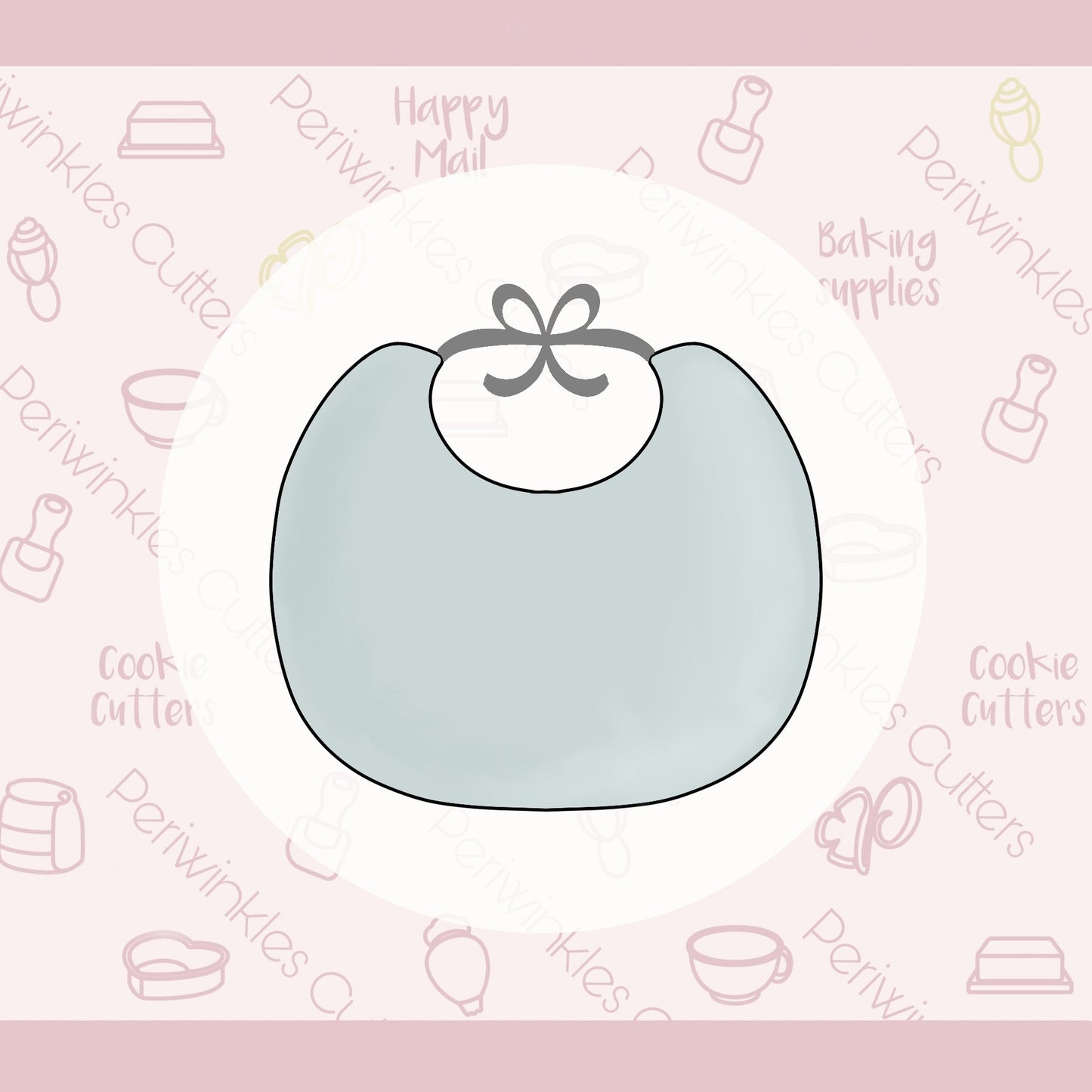 Round Bib Cookie Cutter - Periwinkles Cutters