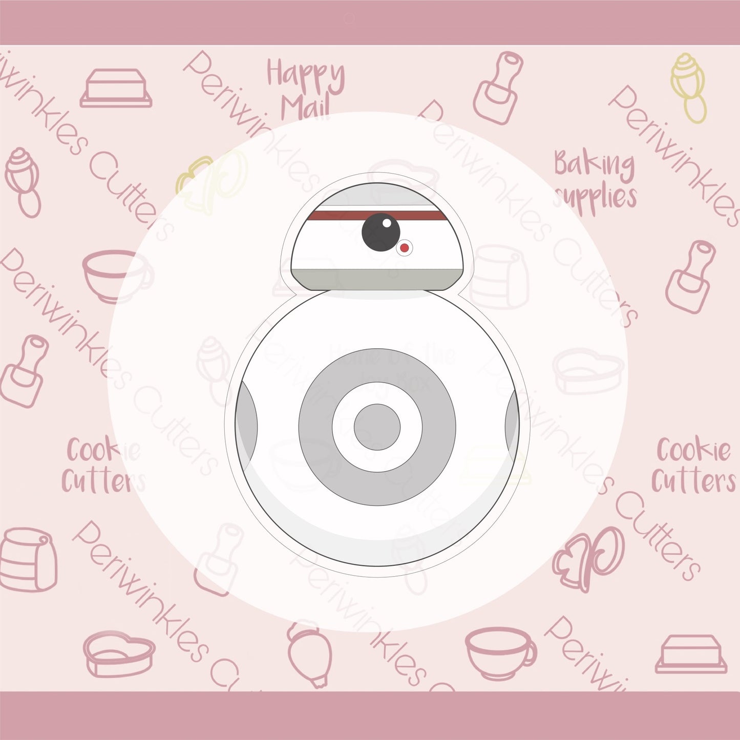 Round Droid Cookie Cutter - Periwinkles Cutters